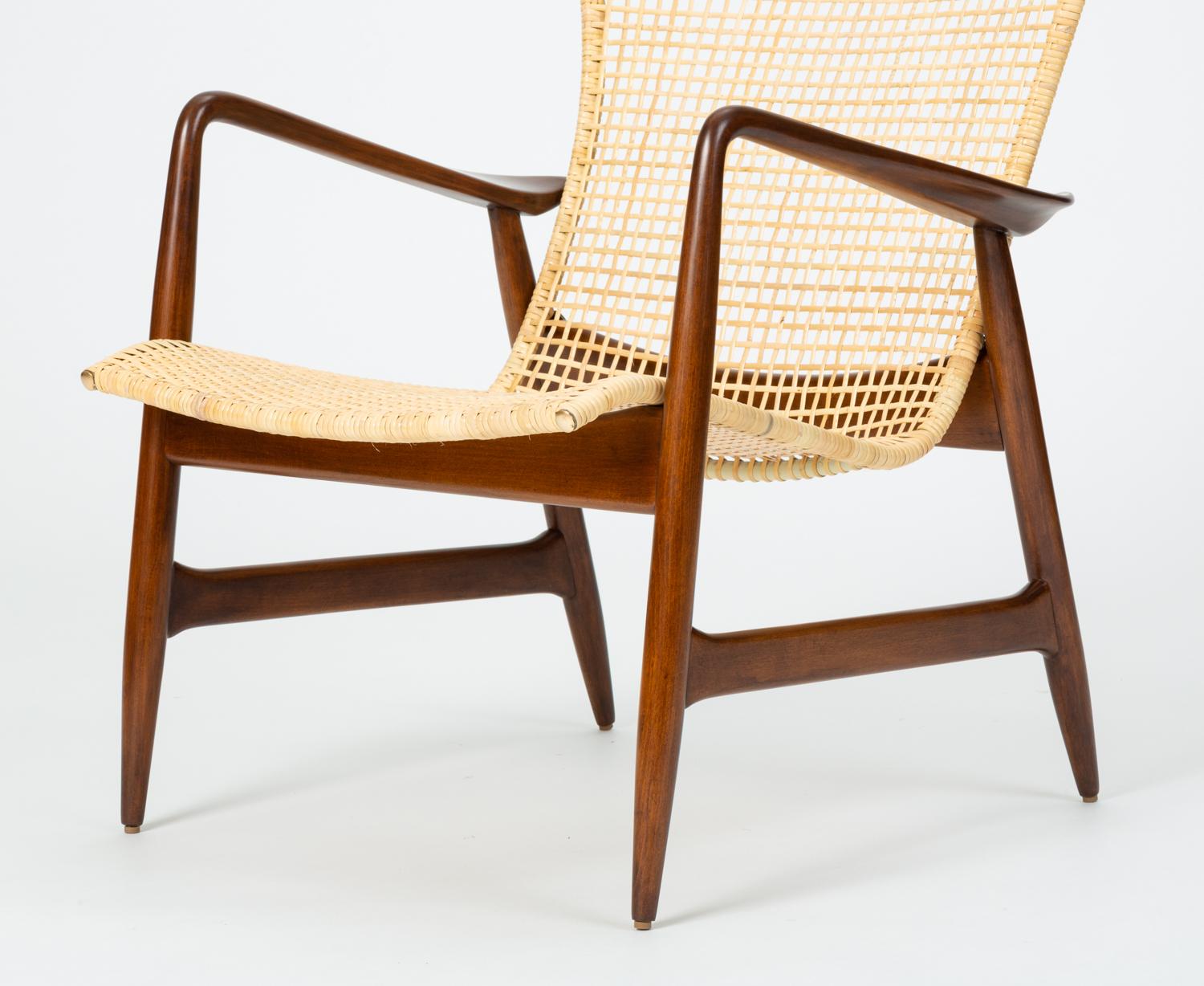 Lounge Chair with Cane Seat by Ib Kofod-Larsen for Selig 2