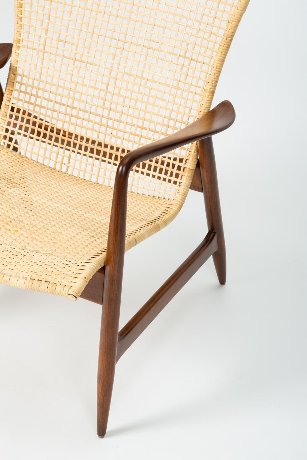 Lounge Chair with Cane Seat by Ib Kofod-Larsen for Selig 3