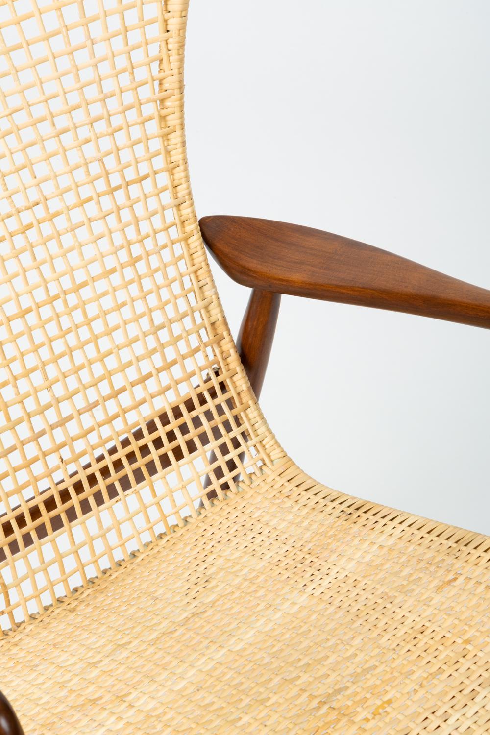 Lounge Chair with Cane Seat by Ib Kofod-Larsen for Selig 4
