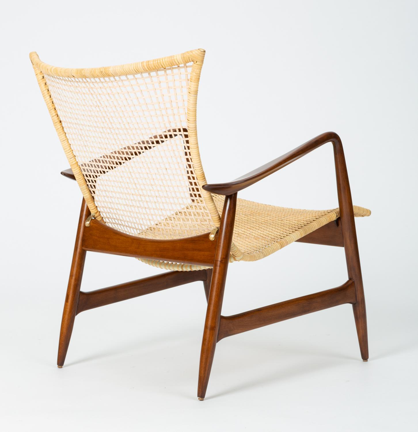 Lounge Chair with Cane Seat by Ib Kofod-Larsen for Selig In Excellent Condition In Los Angeles, CA