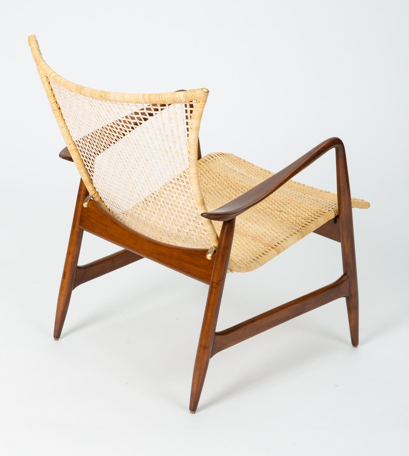 20th Century Lounge Chair with Cane Seat by Ib Kofod-Larsen for Selig