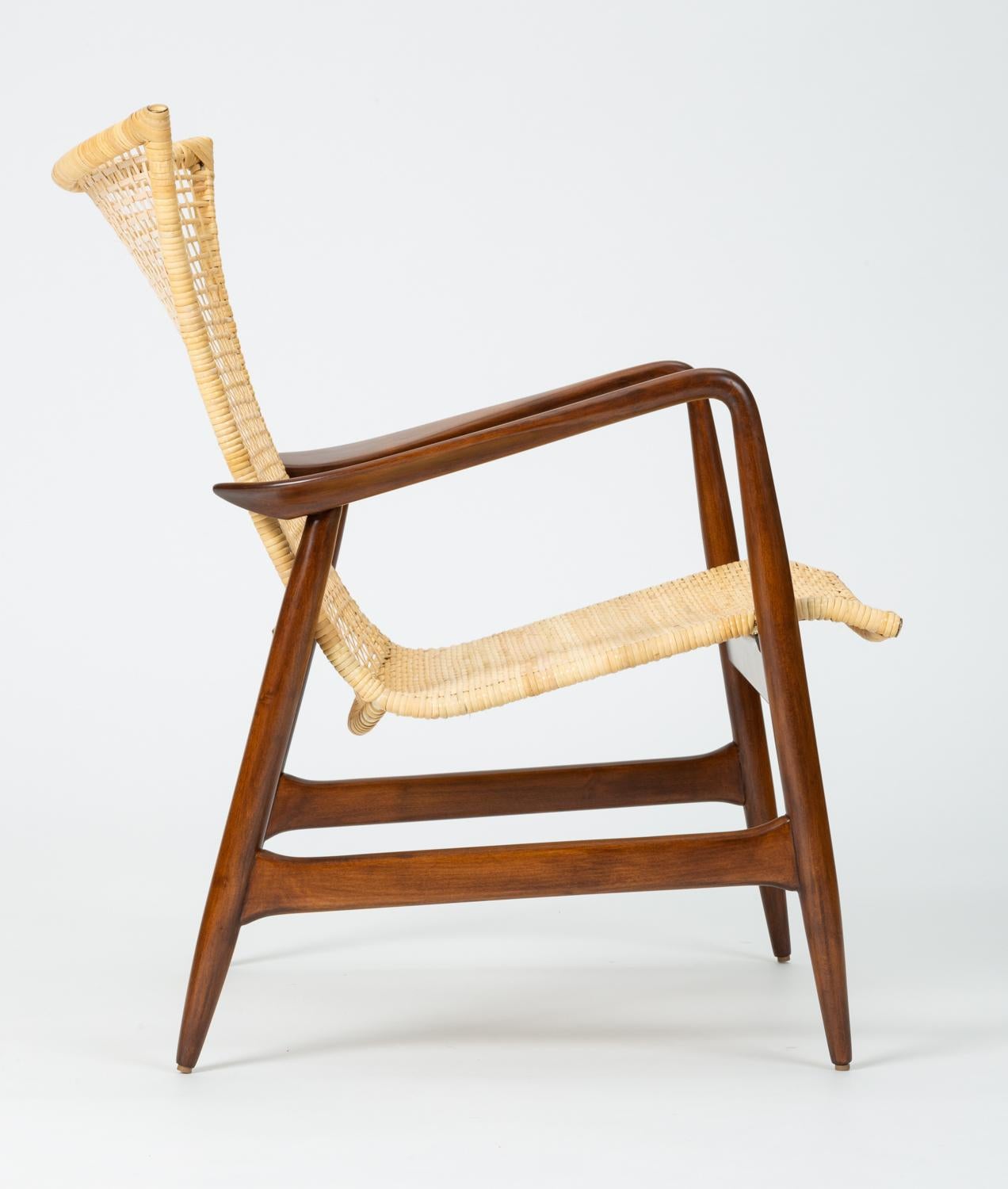 Lounge Chair with Cane Seat by Ib Kofod-Larsen for Selig 1