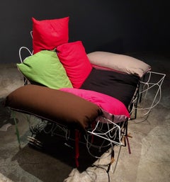 Lounge Chair with Colorful Upholstery by Austrian Artist Gilbert Bretterbauer