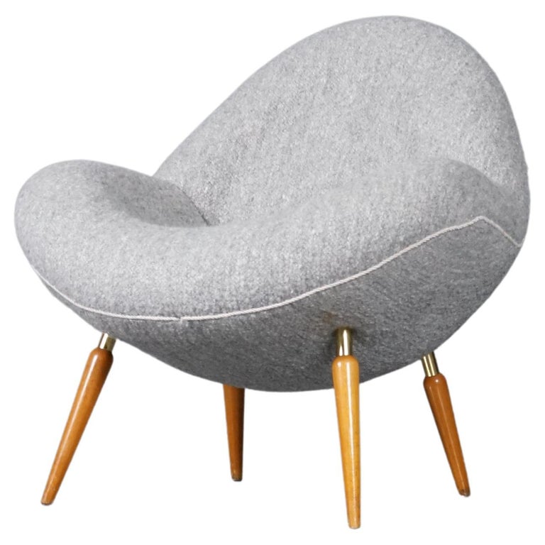 Fauteuil de salon avec tissu bouclé Dedar de Fritz Neth pour Correcta ...