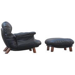 Loungesessel mit Ottomane 1970 Designer E. Cobianchi für Insa Made in Italy