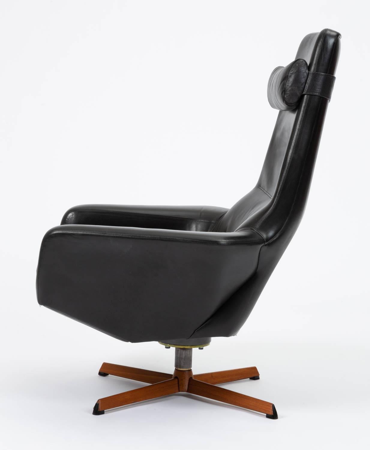 Leather Lounge Chair with Ottoman by Ib Madsen & Acton Schübell for Madsen & Schübell