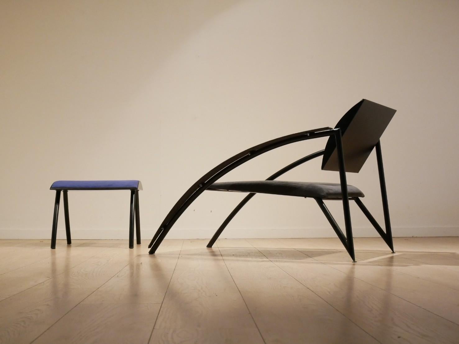 Lounge Chair with Ottoman by Jean Louis Godivier for UP8, France, 1980s im Angebot 5