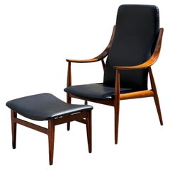 Lounge Chair with Ottoman by Peter Hvidt for France & Son, Denmark, 1950s