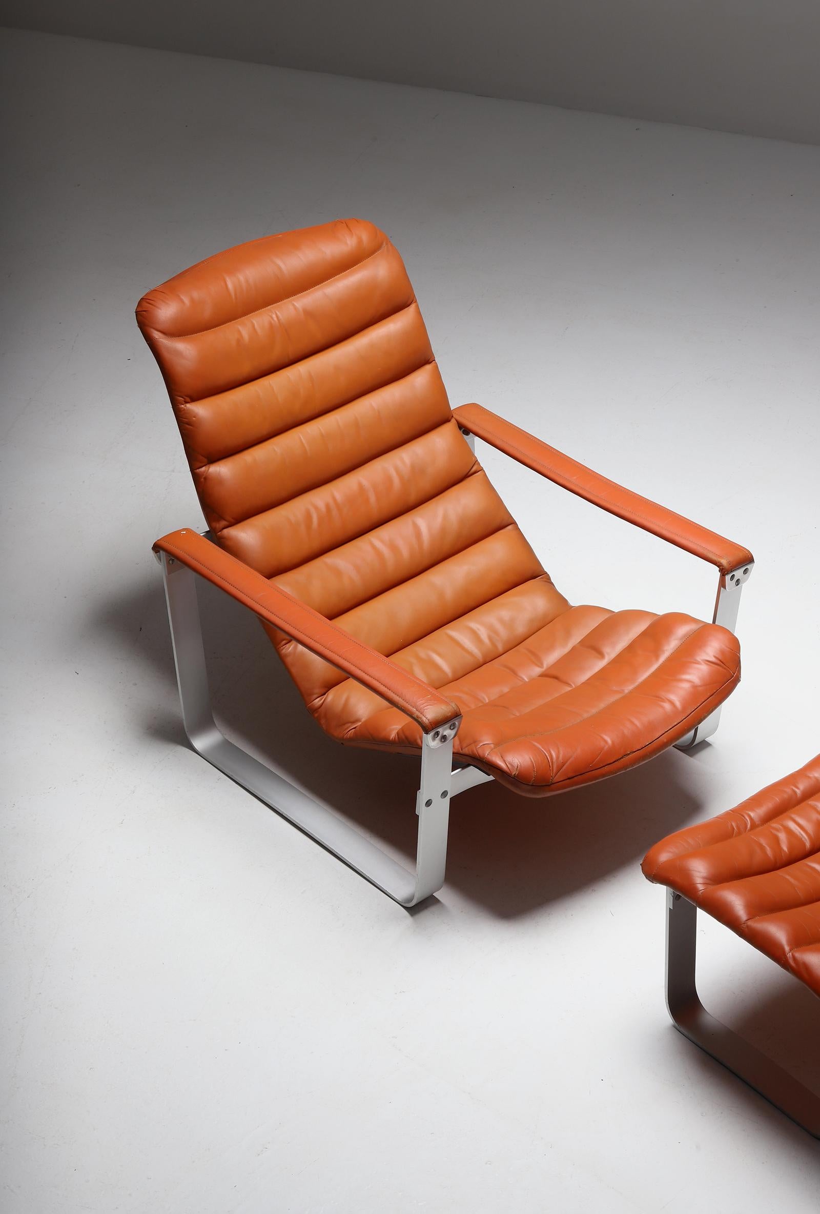 Mid-20th Century Lounge Chair with Ottoman Designed by Ilmari Lappalainen for Asko 1960s