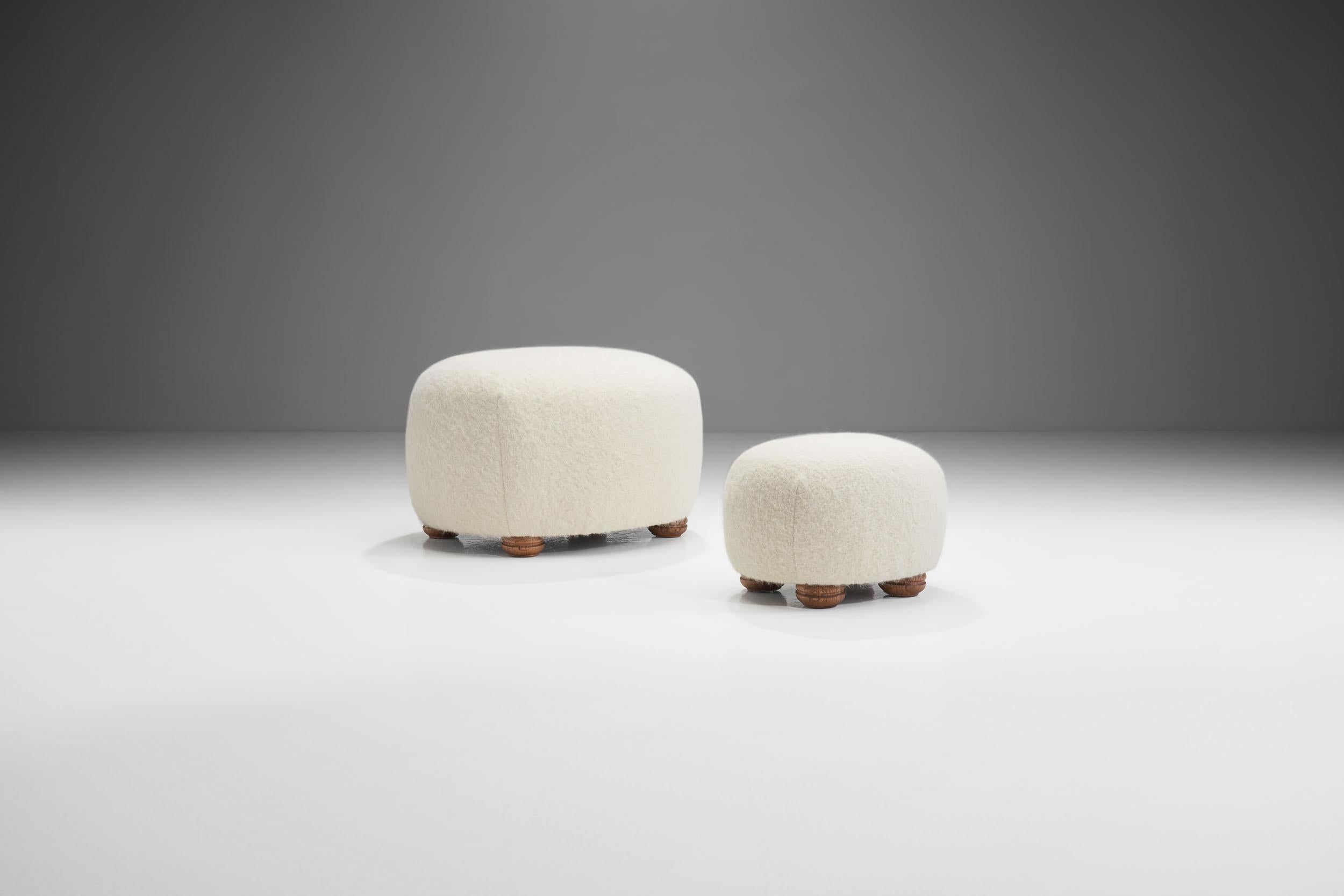 Lounge Chair with Ottomans by Danish Cabinetmaker, Denmark, 1960s 2