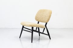 Lounge Chair with Sheep Skin by Slöjd & Möbler, in the Manner of Alf Svensson