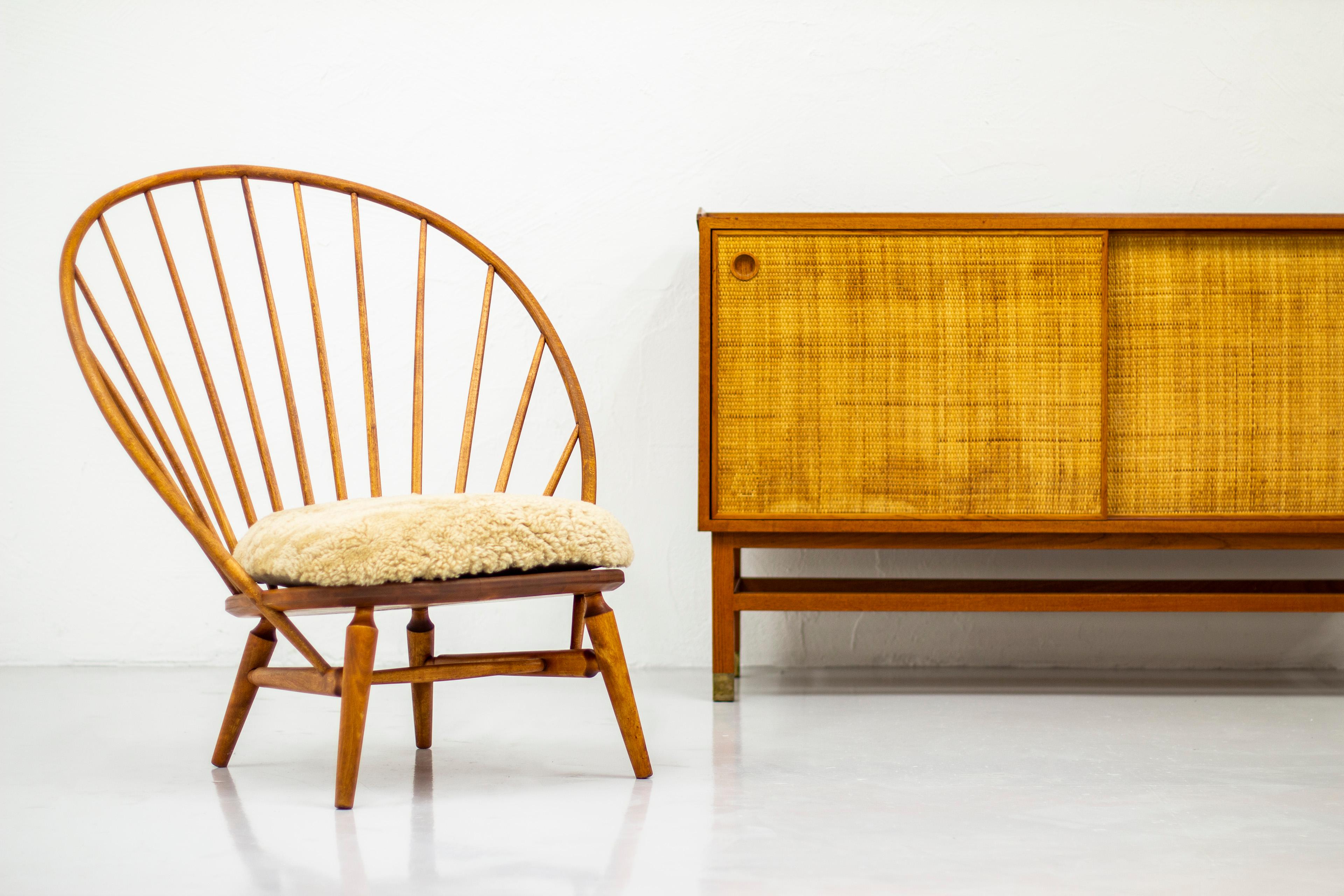 Lounge Chair with Sheep Skin Seat by Engström & Myrstrand, Sweden, 1950s 6