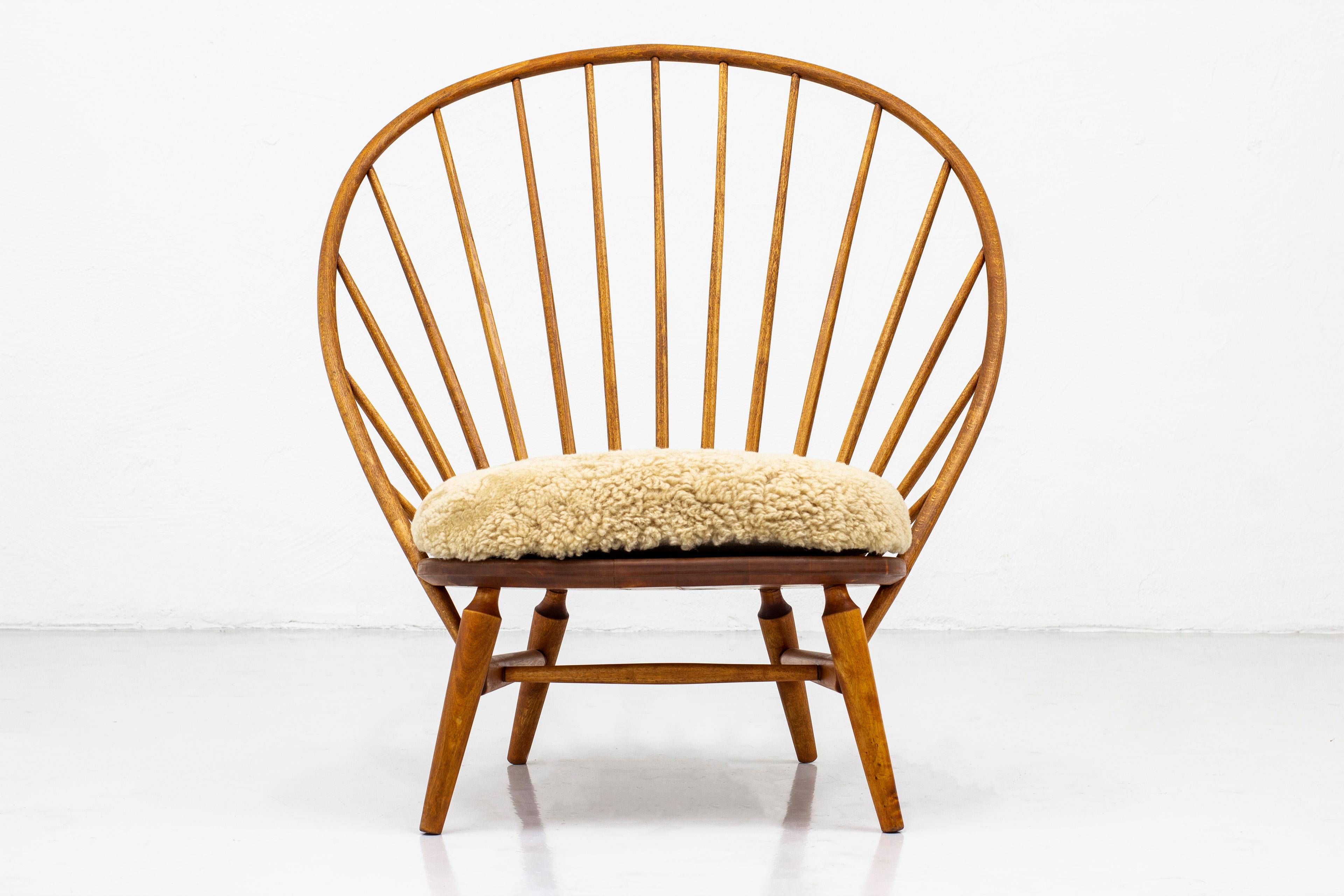 Lounge Chair with Sheep Skin Seat by Engström & Myrstrand, Sweden, 1950s 7
