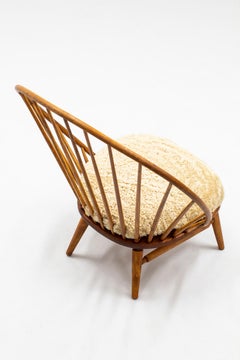 Lounge Chair with Sheep Skin Seat by Engström & Myrstrand, Sweden, 1950s
