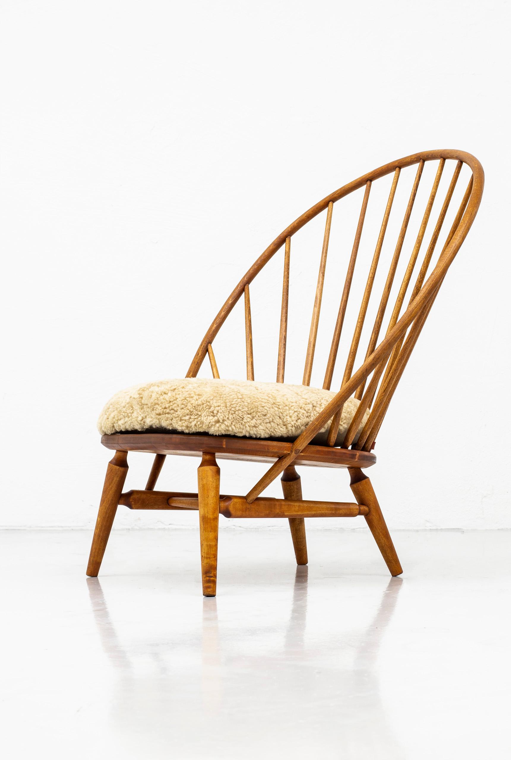 Lounge Chair with Sheep Skin Seat by Engström & Myrstrand, Sweden, 1950s 1