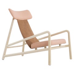 Sedia da salotto con ottomana - Legno duro brasiliano, struttura snella, seduta rilassata
