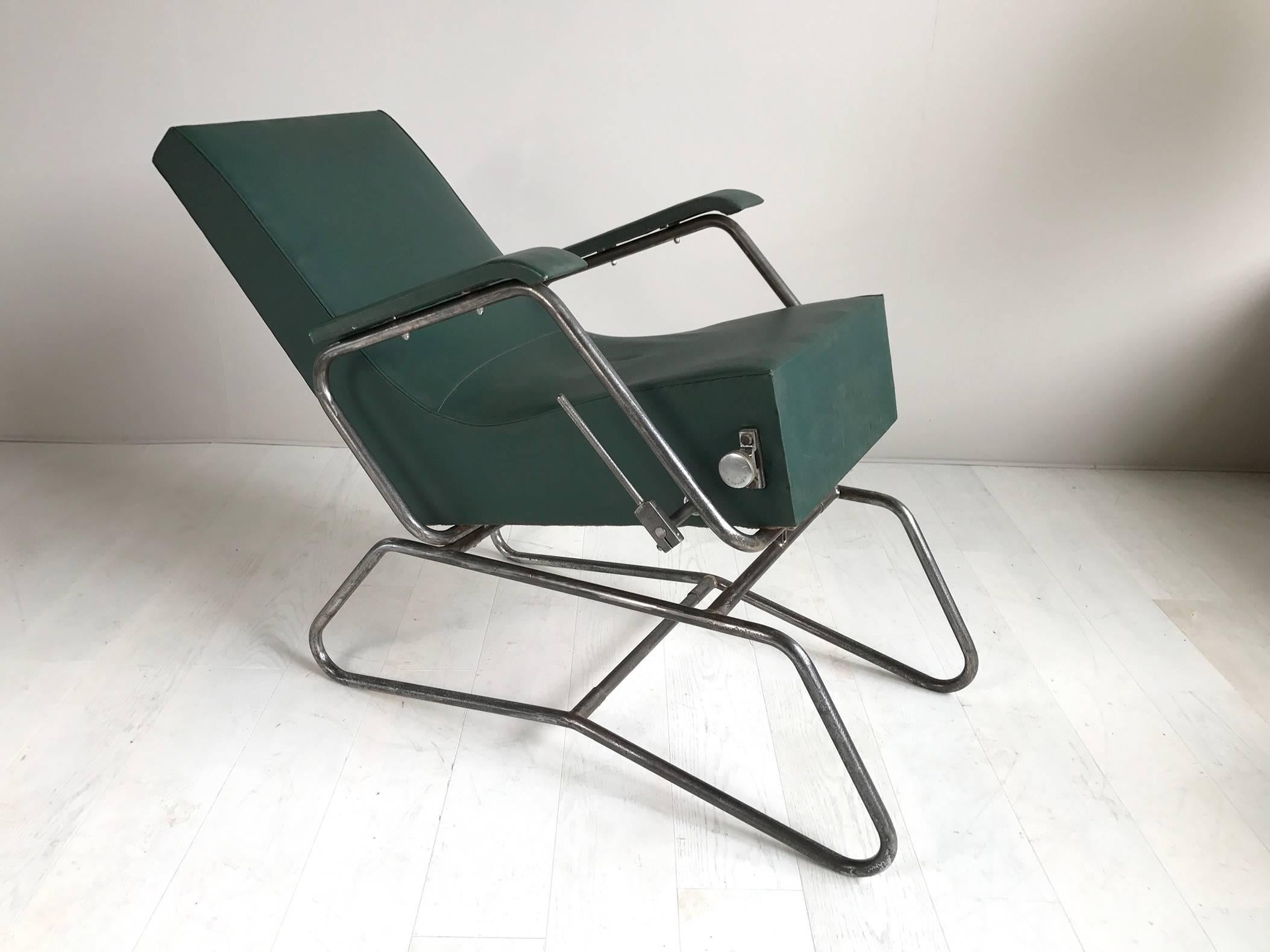 French Lounge Chair with System, Dupré-Perrin / Maurice Barret, France, 1930