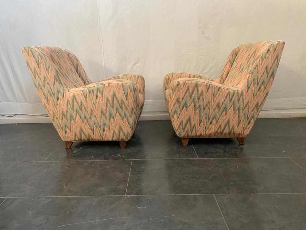 Italiano Sedie da salotto, anni '40, set di 2 in vendita