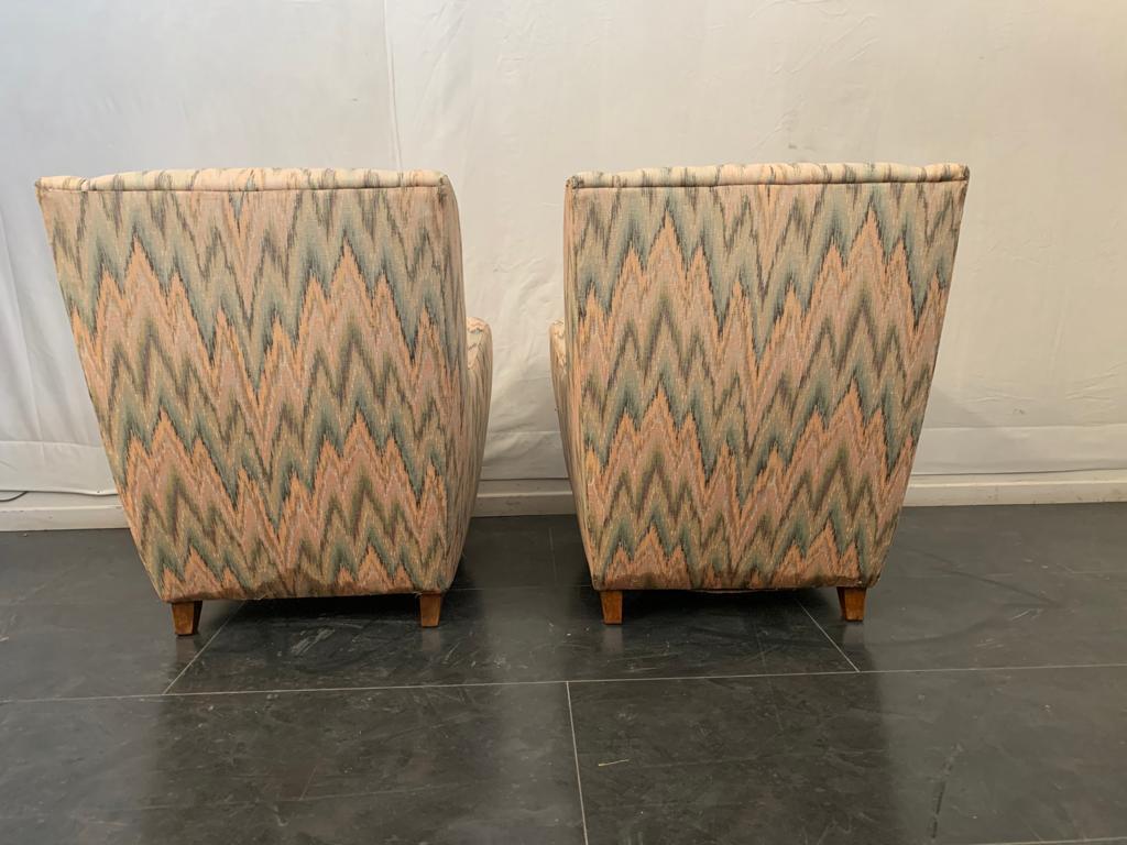 Tessuto Sedie da salotto, anni '40, set di 2 in vendita