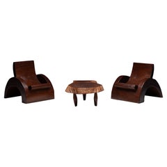 Chaises longues et table basse de José Zanine Caldas, Brésil, années 1970