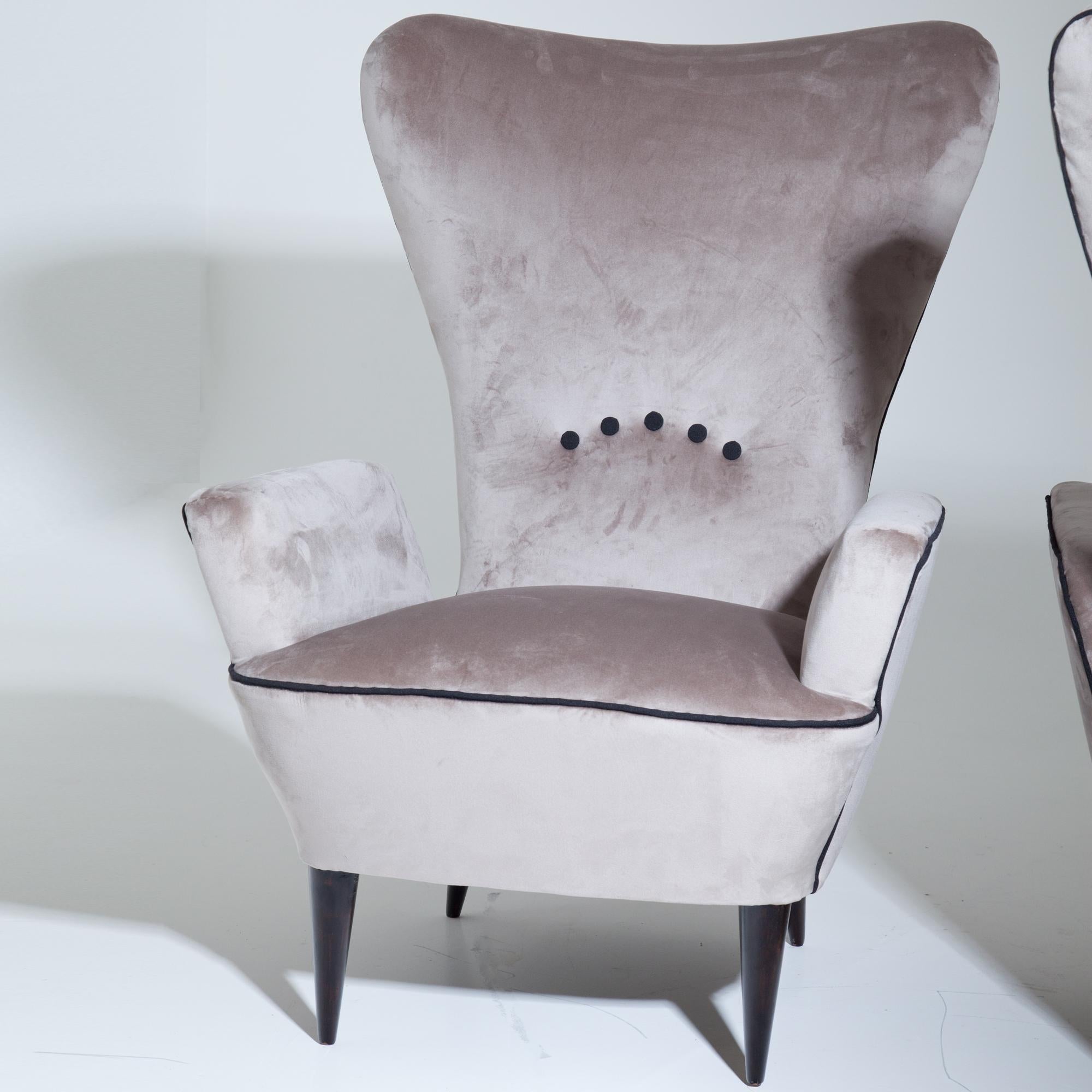 Lounge Chairs, Attributed to Paolo Buffa, Italy, Mid-20th Century 1