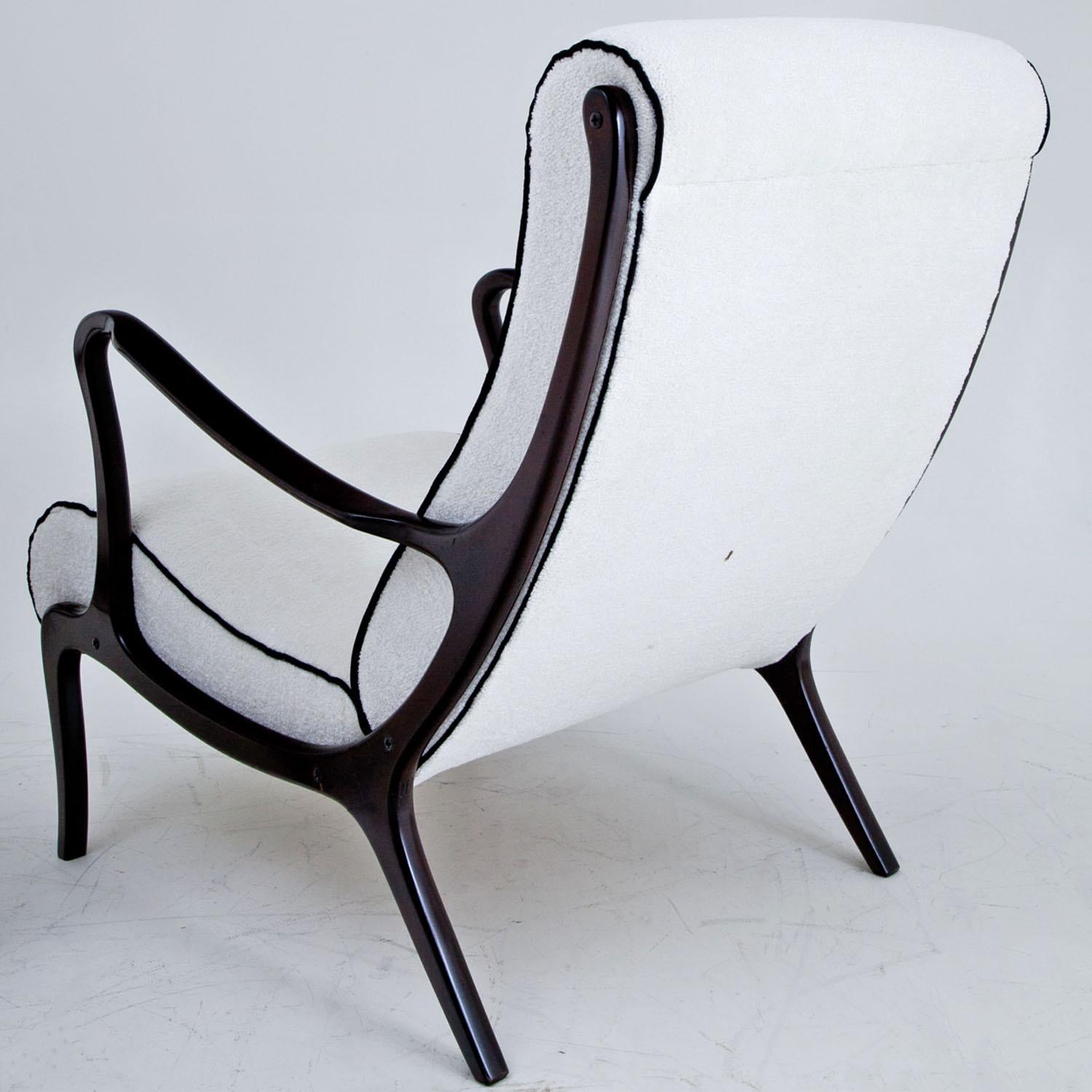 Mid-Century Modern Lounge Chairs Attributed to Ezio Longhi, Italy, 1950s