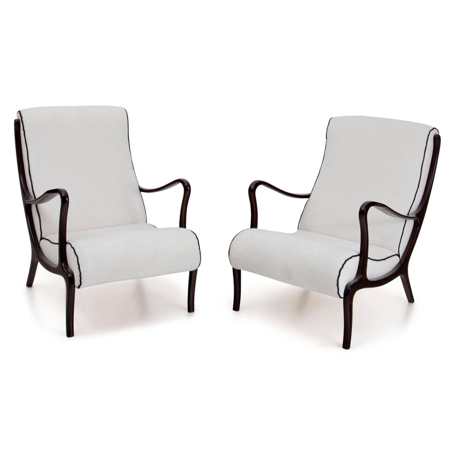 Italian Lounge Chairs Attributed to Ezio Longhi, Italy, 1950s