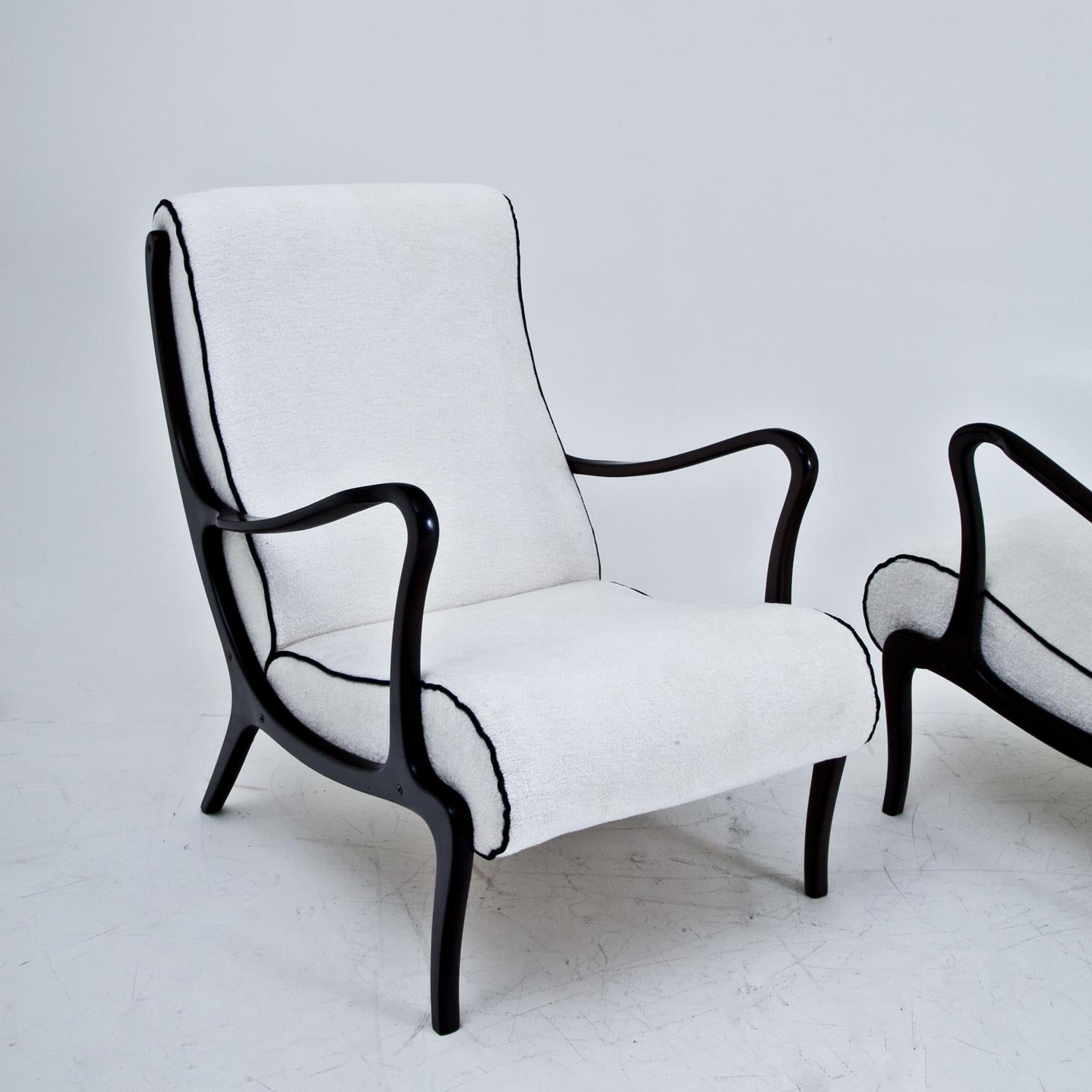 Mid-20th Century Lounge Chairs Attributed to Ezio Longhi, Italy, 1950s
