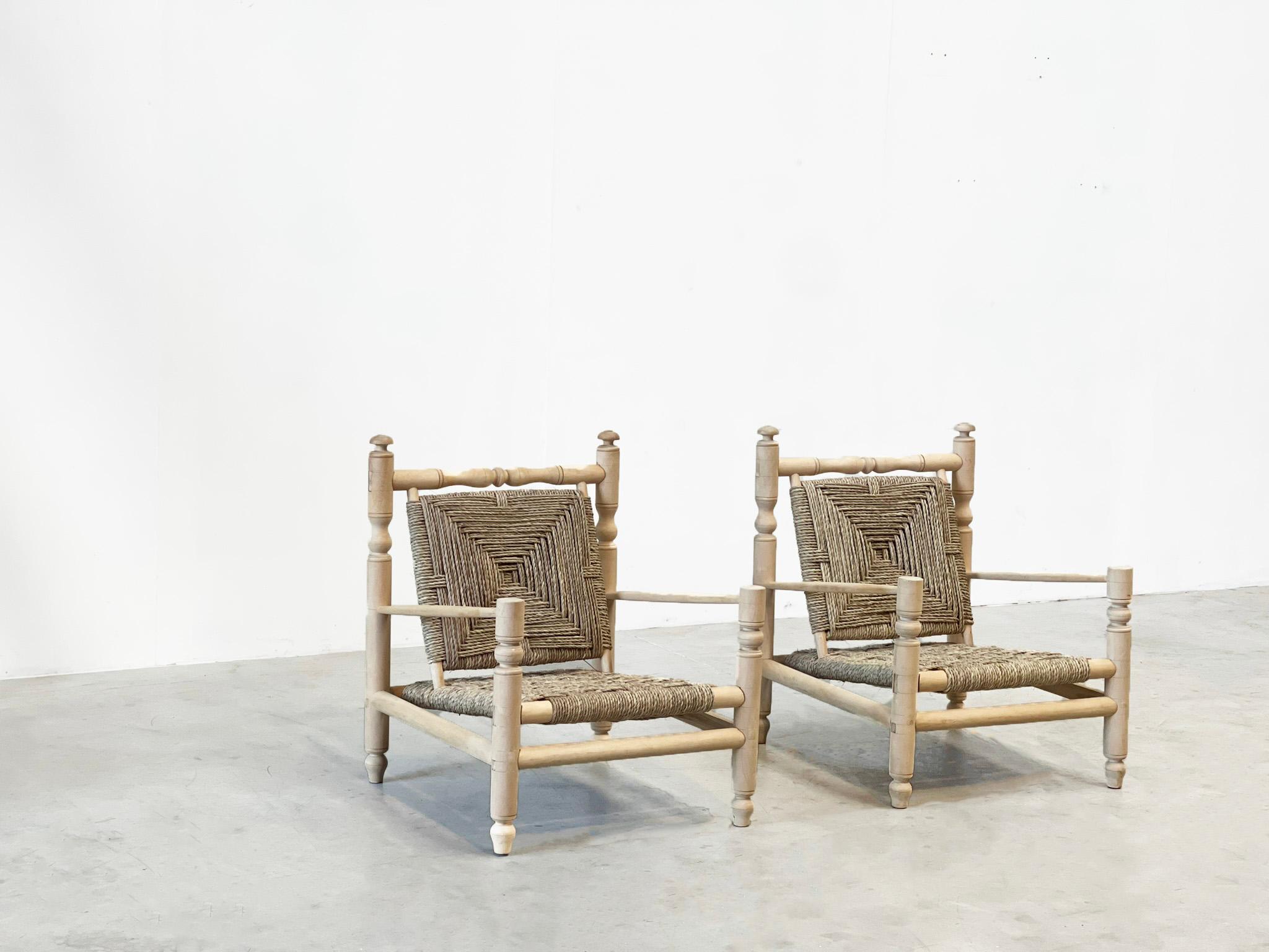 Lounge chairs by Adrien Audoux & Frida Minet In Excellent Condition In Nijlen, VAN