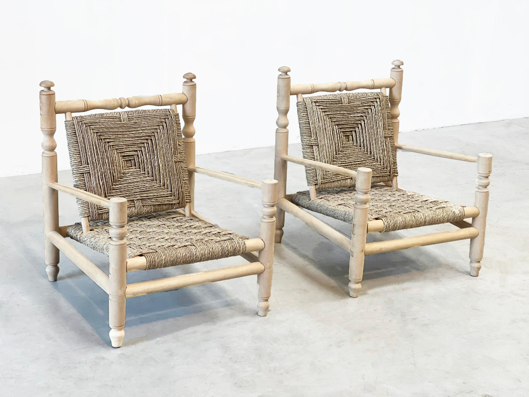 Late 20th Century Lounge chairs by Adrien Audoux & Frida Minet