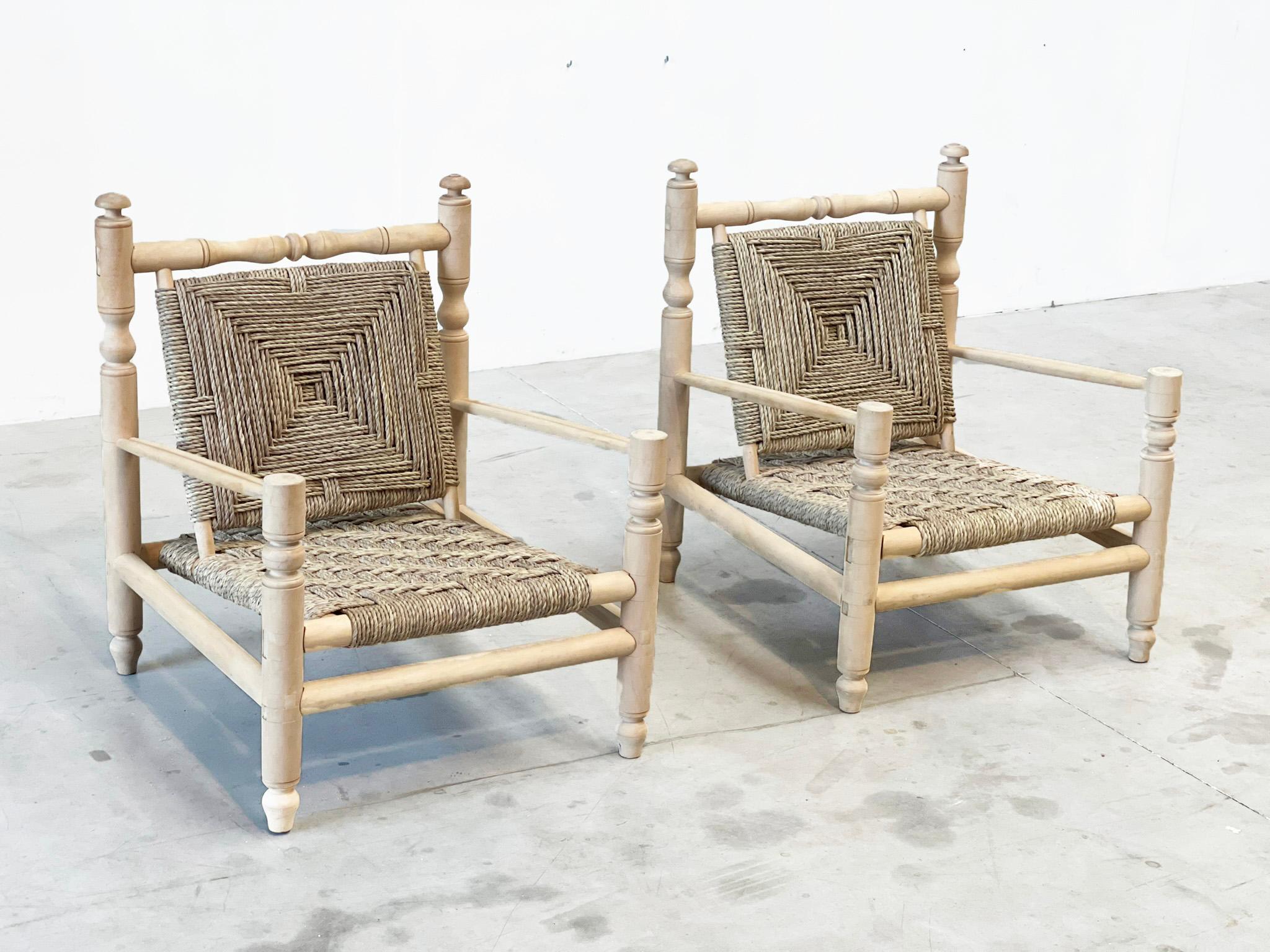Oak Lounge chairs by Adrien Audoux & Frida Minet