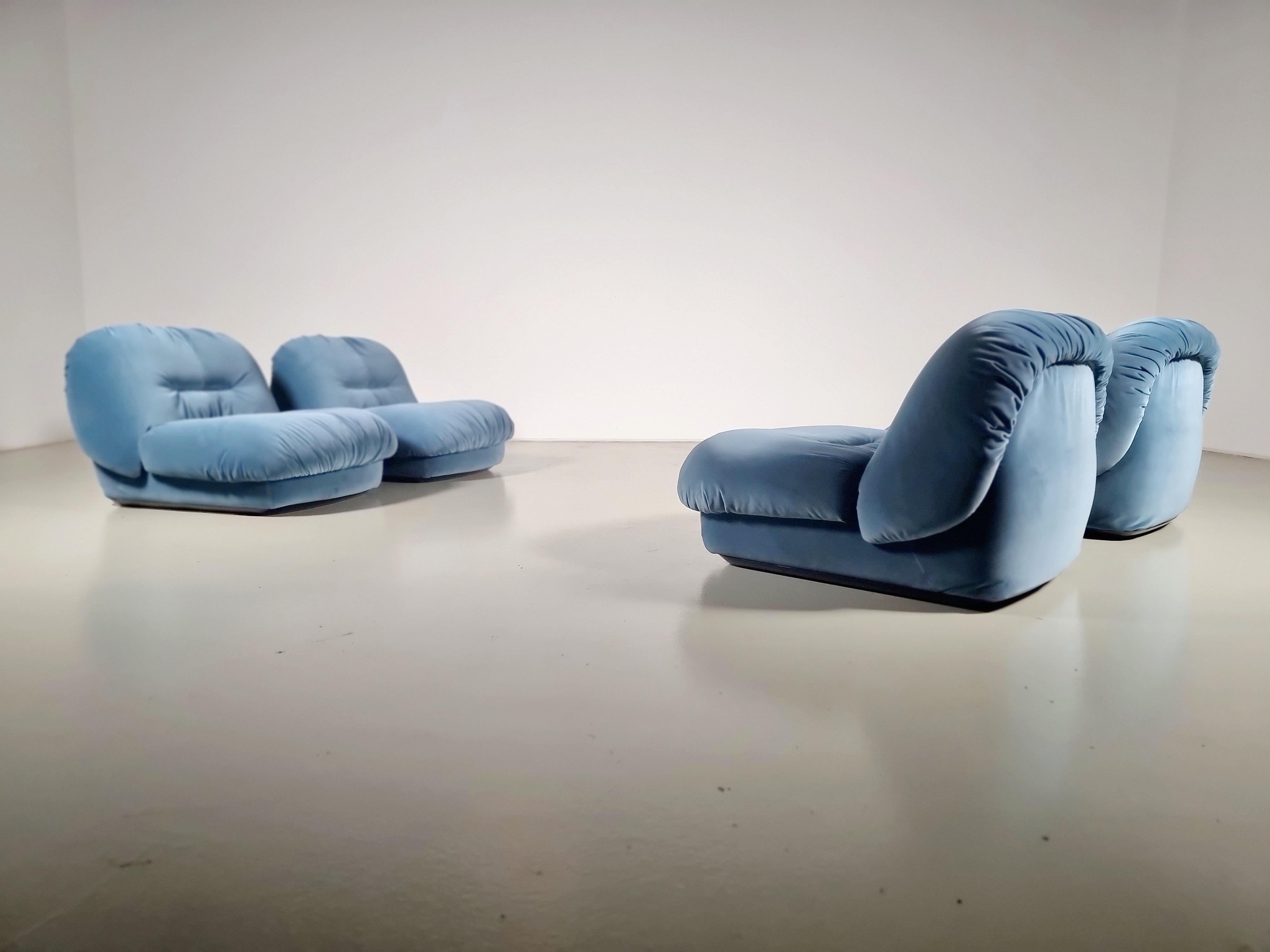 Late 20th Century Lounge Chairs by Alberto Rosselli for Saporiti, 1970s