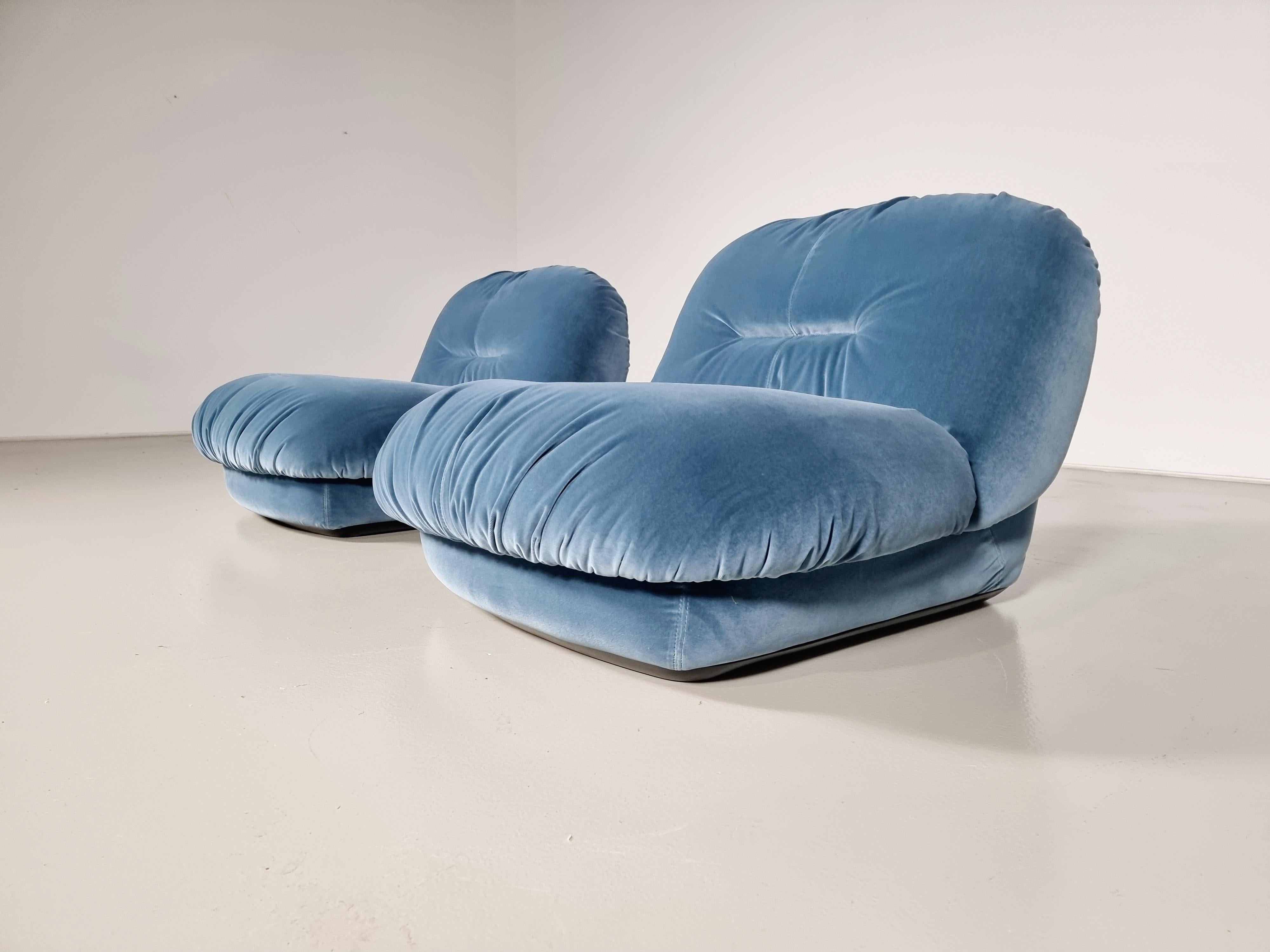 Lounge Chairs by Alberto Rosselli for Saporiti, 1970s 1