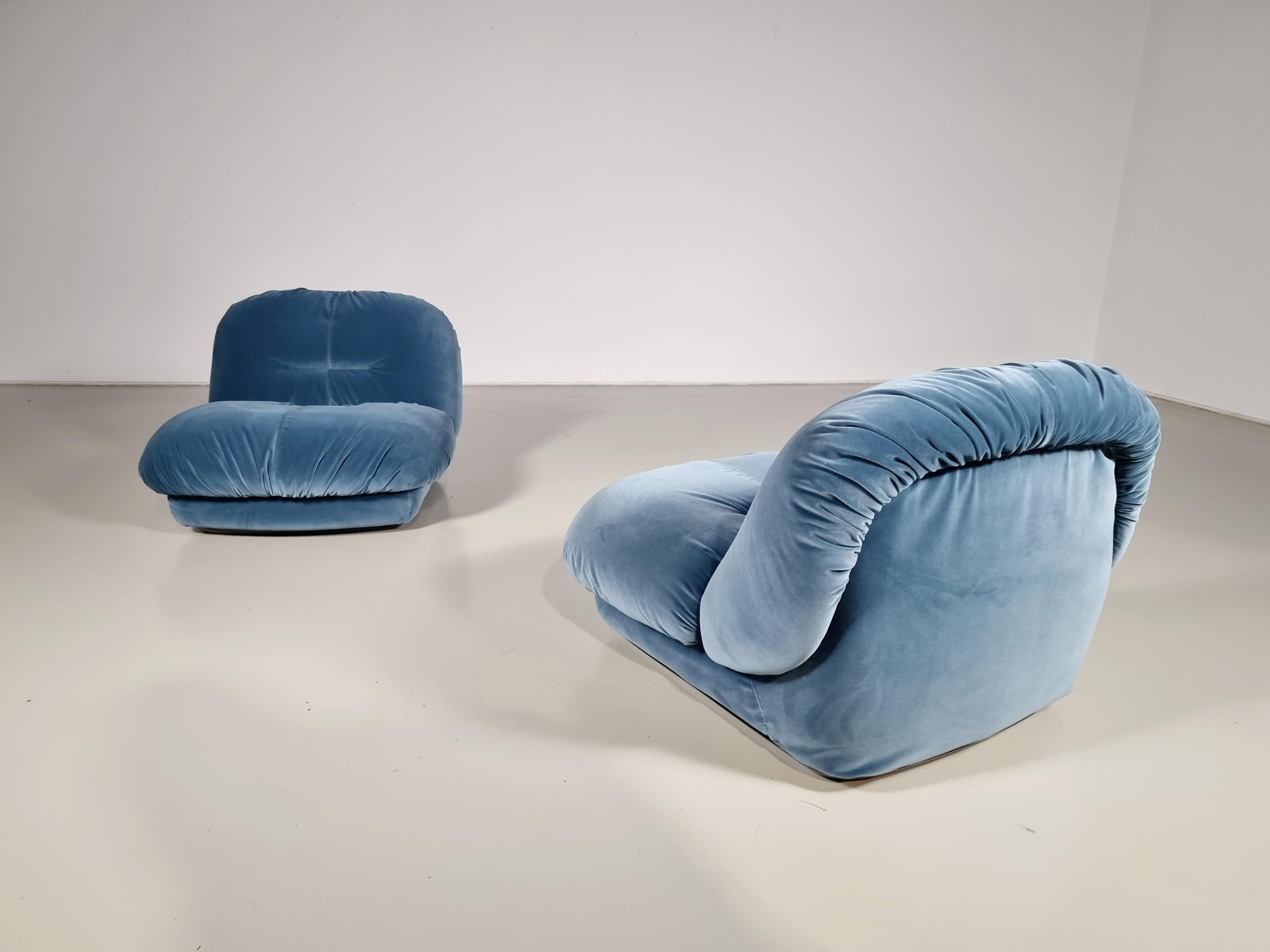 Lounge Chairs by Alberto Rosselli for Saporiti, 1970s 2