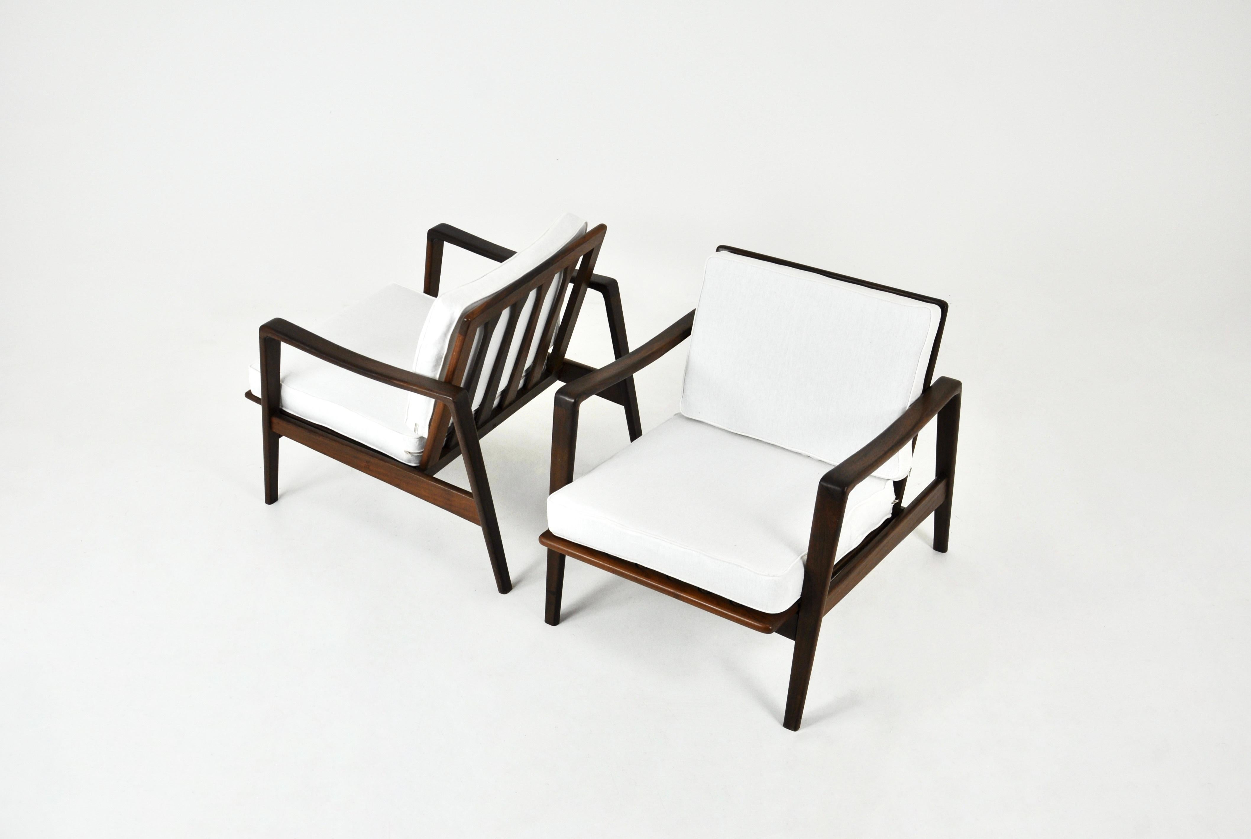 Mid-Century Modern Lounge Chairs by Arne Wahl Iversen for Komfort, 1950s, set of 2