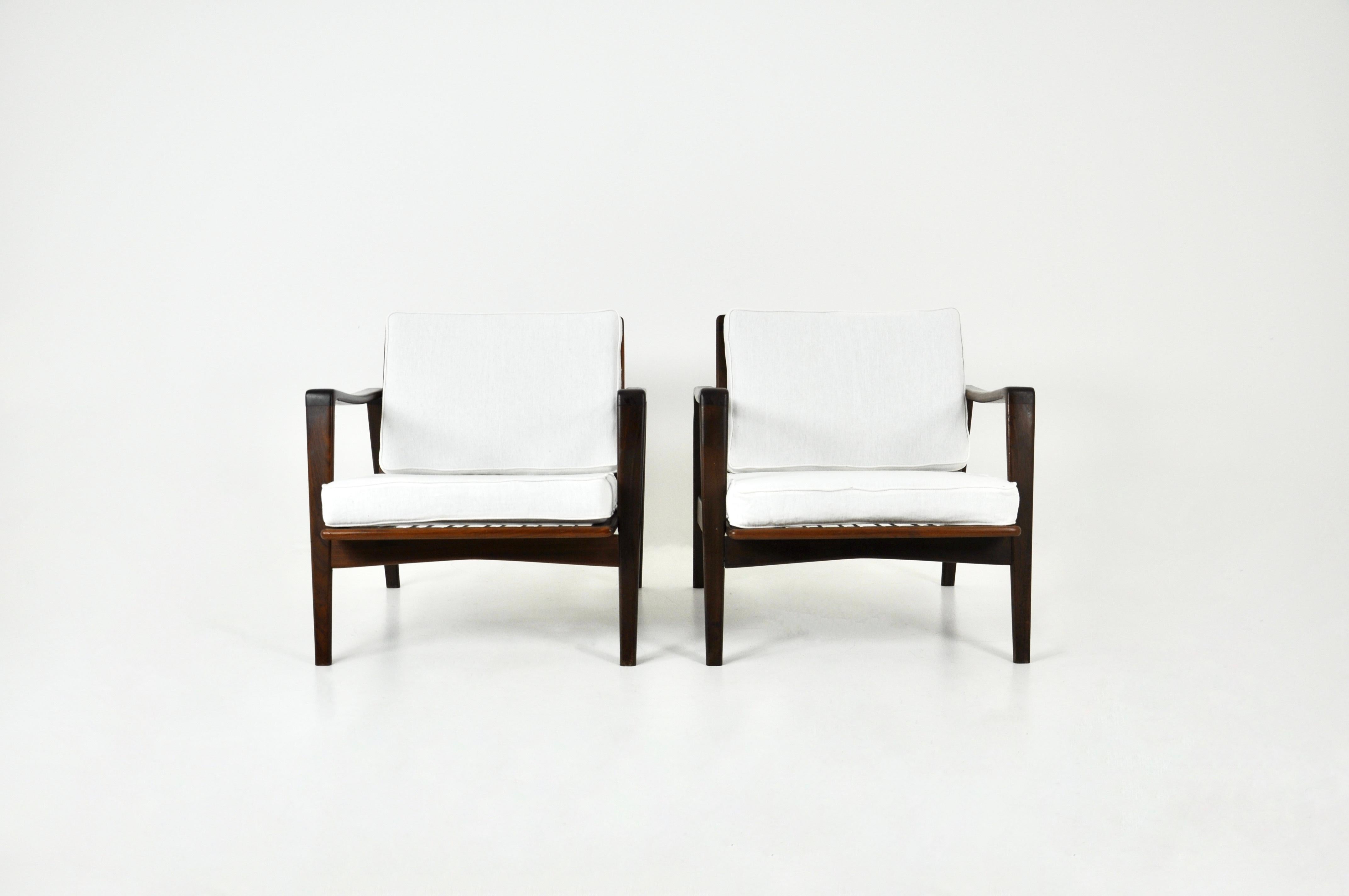 Danish Lounge Chairs by Arne Wahl Iversen for Komfort, 1950s, set of 2