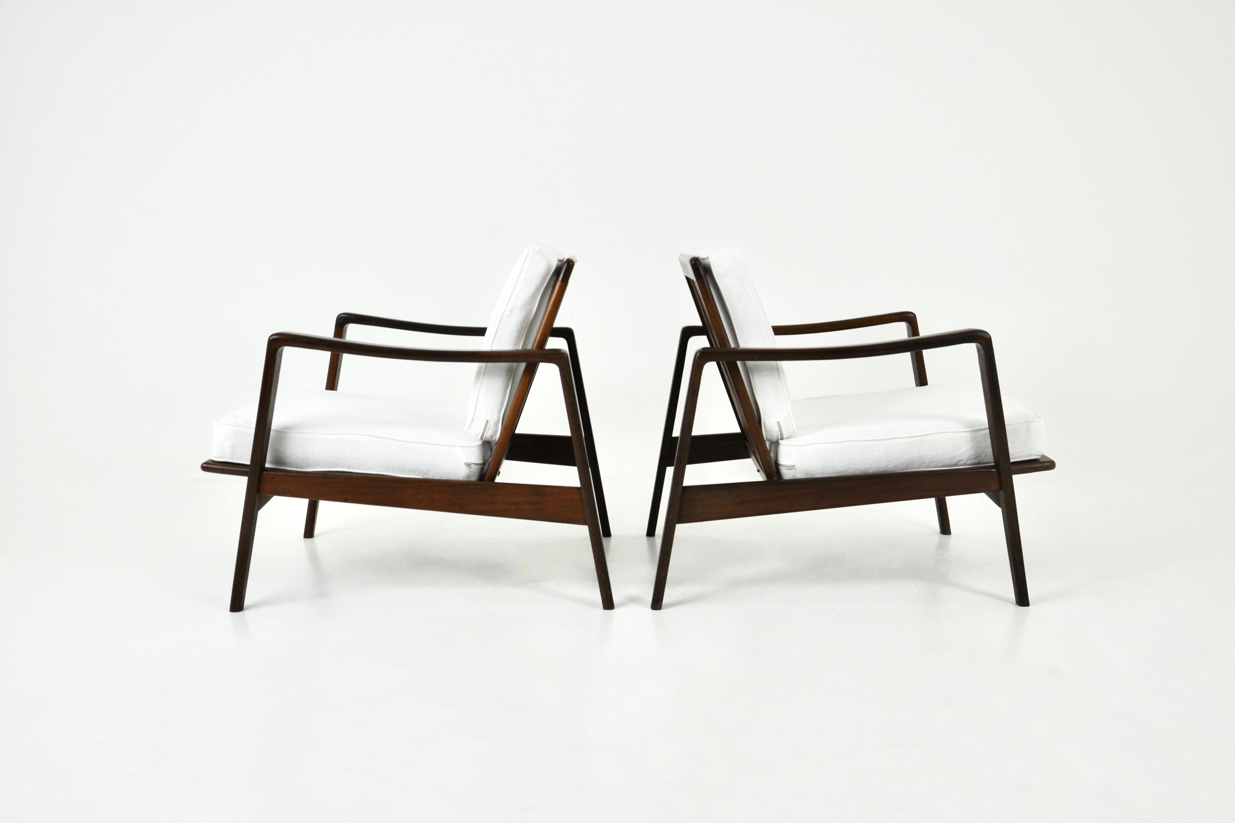 Lounge Chairs by Arne Wahl Iversen for Komfort, 1950s, set of 2 In Good Condition In bruxelles, BE