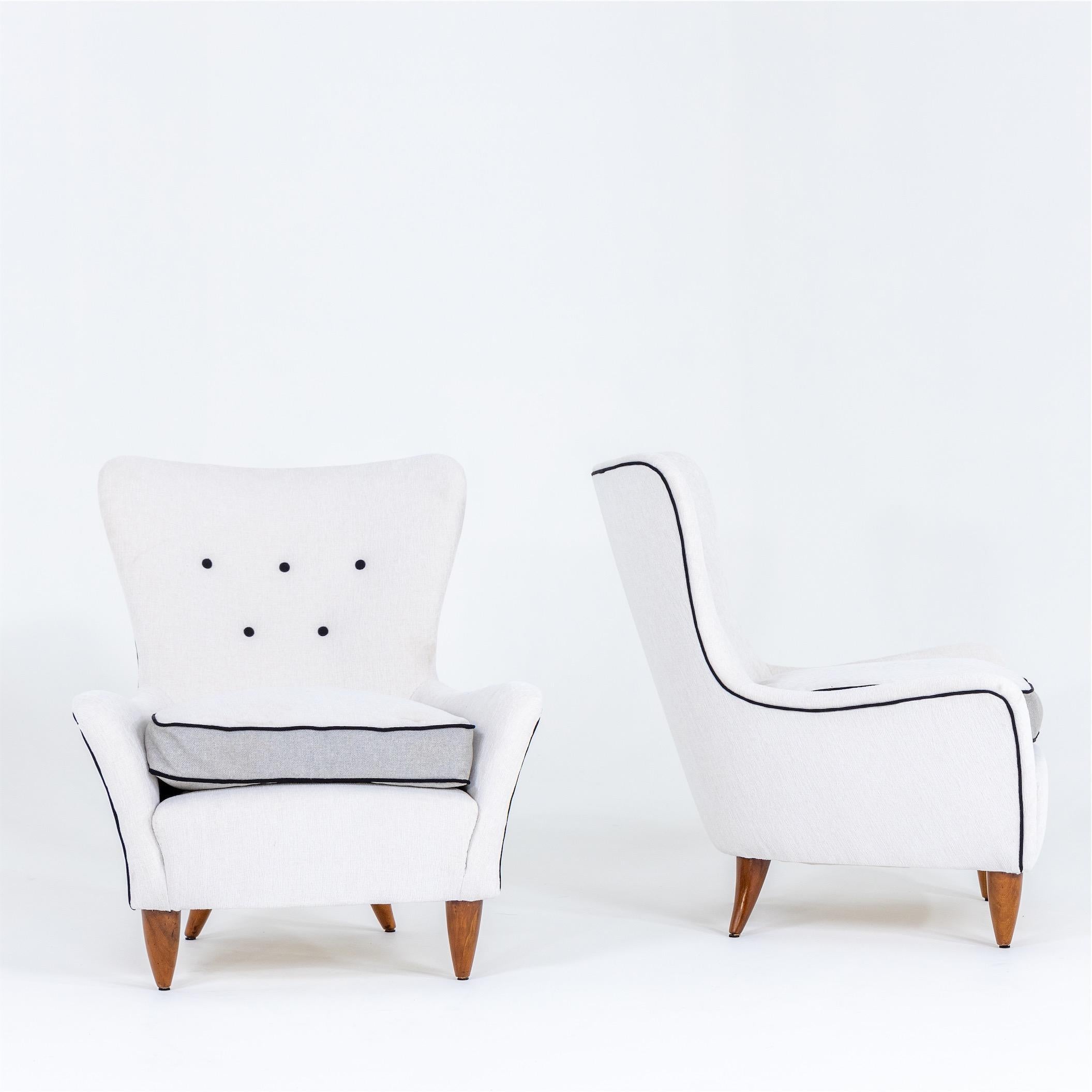 Mid-Century Modern Lounge Chairs by Brambilla, Italy, 1950s For Sale