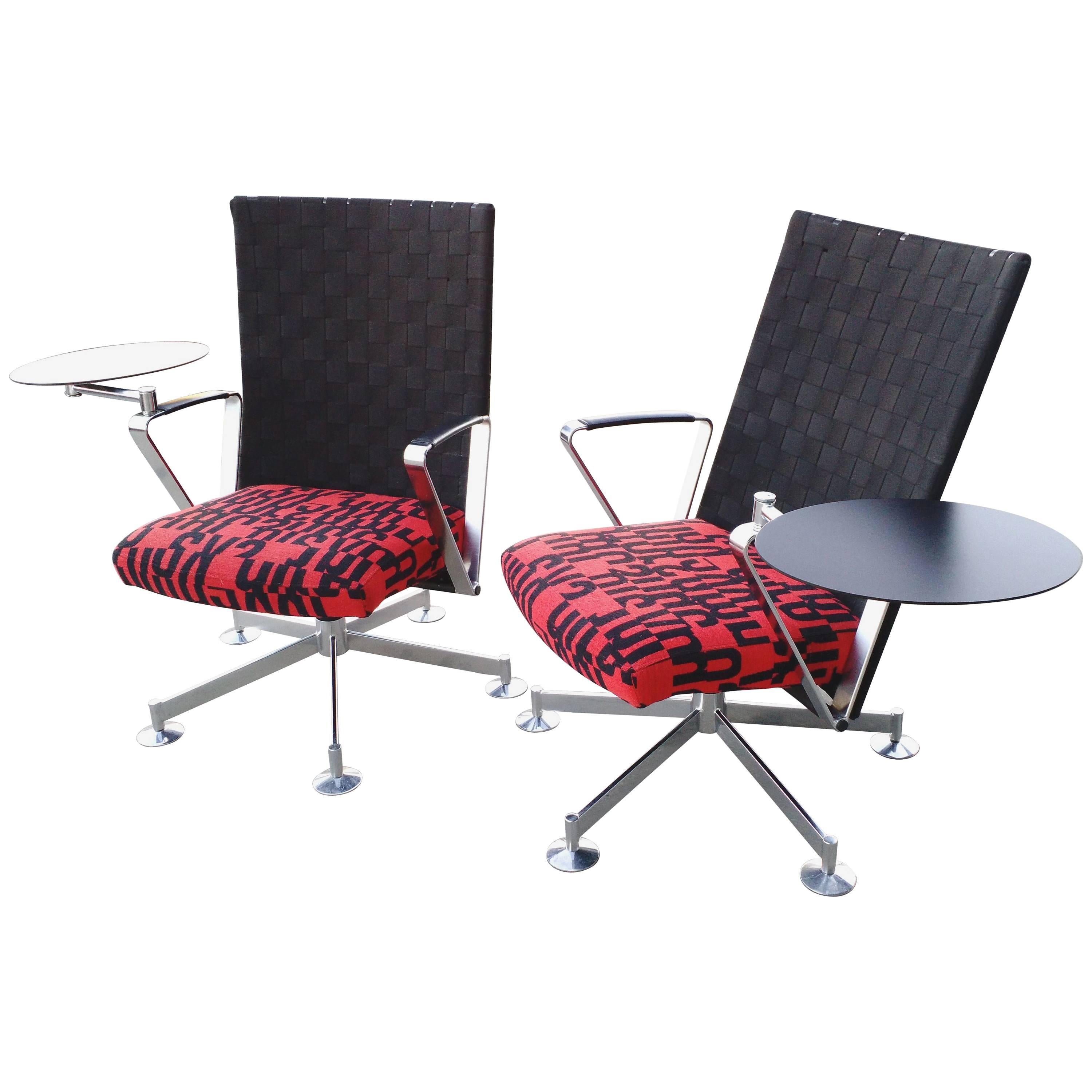 Aluminum A pair of Atomic Space age Office Chairs by Burkhard Vogtherr  