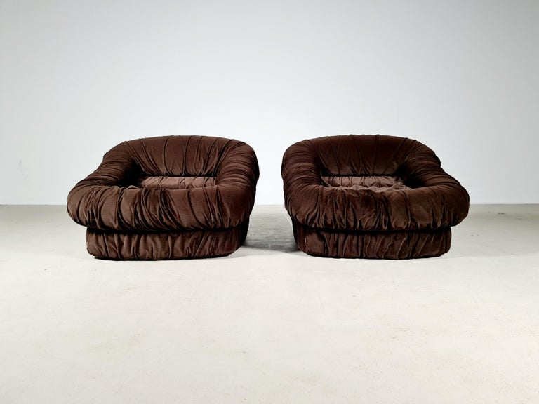 Lounge Chairs by De Pas, d'urbino and Lomazzi for Dell’Oca, 1970s For Sale 3