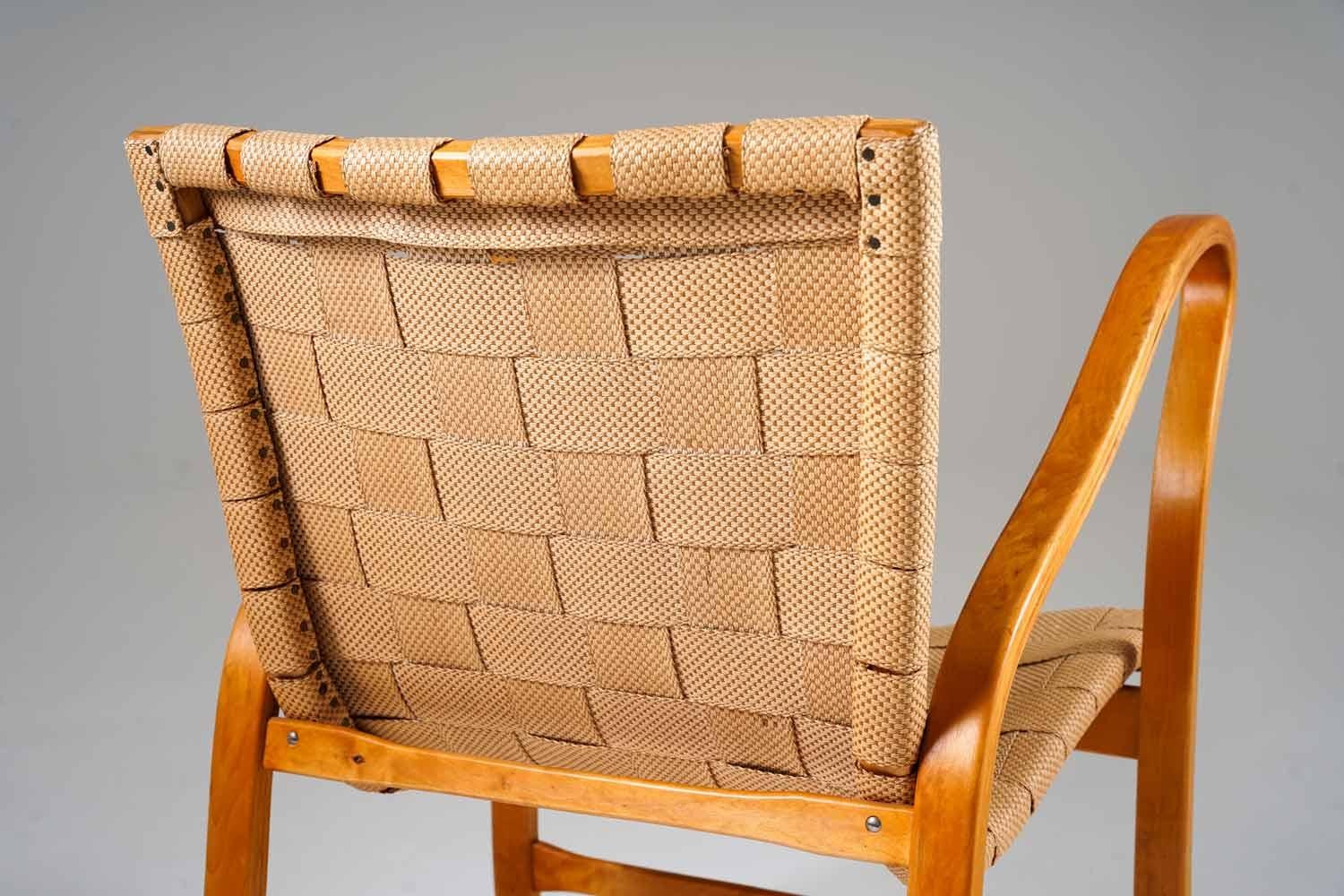Birch Lounge Chairs by Gustaf Axel Berg, Model Tösen For Sale