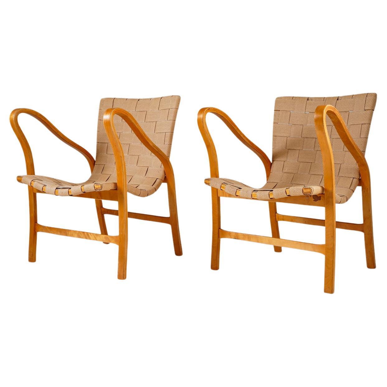 Lounge Chairs by Gustaf Axel Berg, Model Tösen For Sale