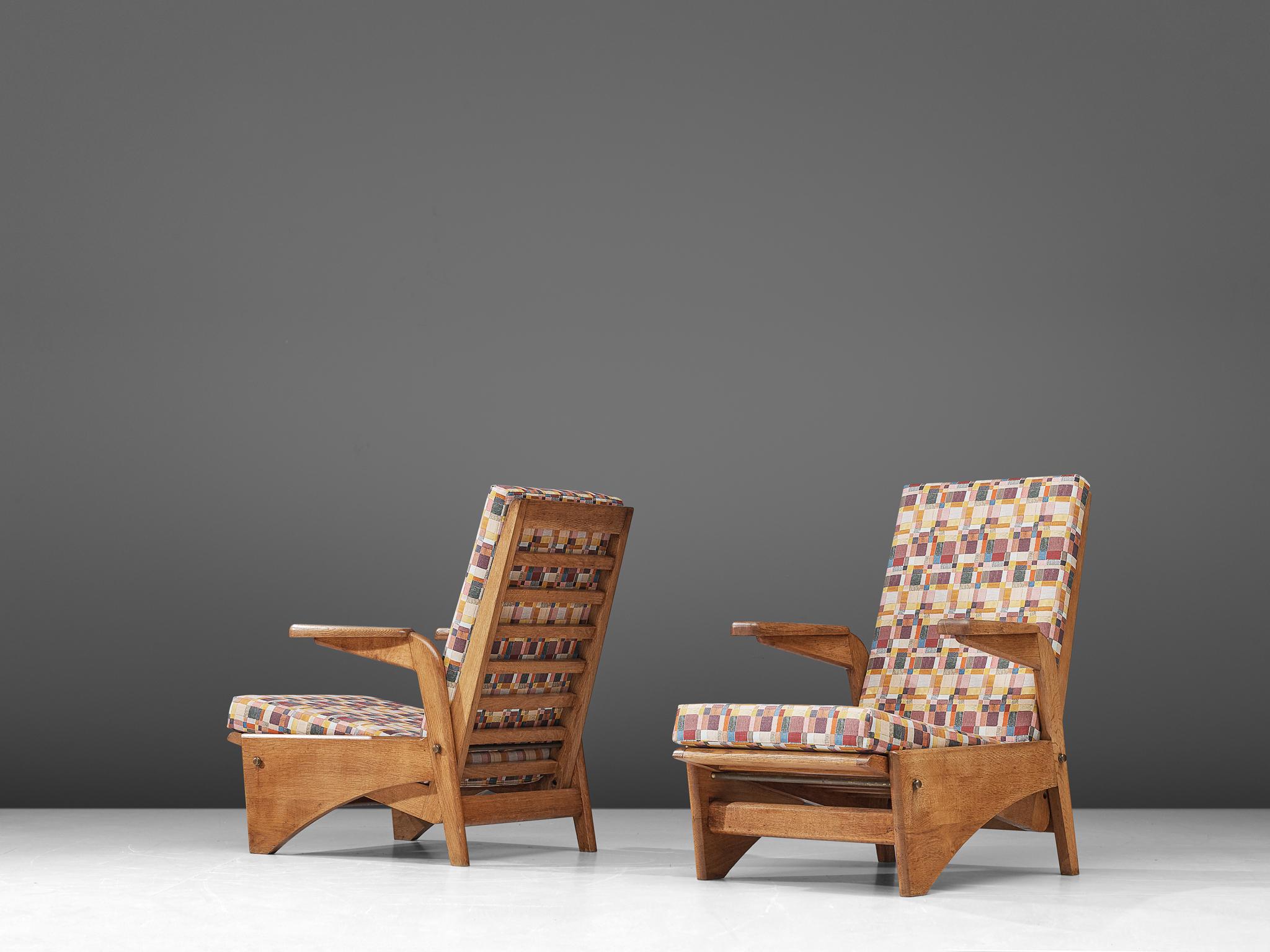Mid-Century Modern Pair of Lounge Chairs by Gustave Gautier