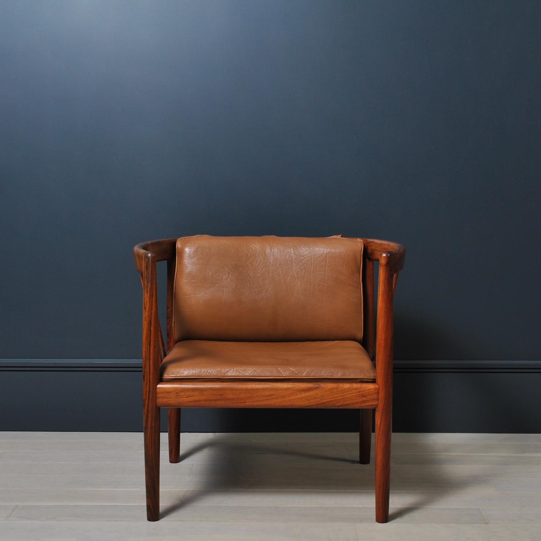 Leather Lounge Chairs by Illum Wikkelsø & Holger Christiansen