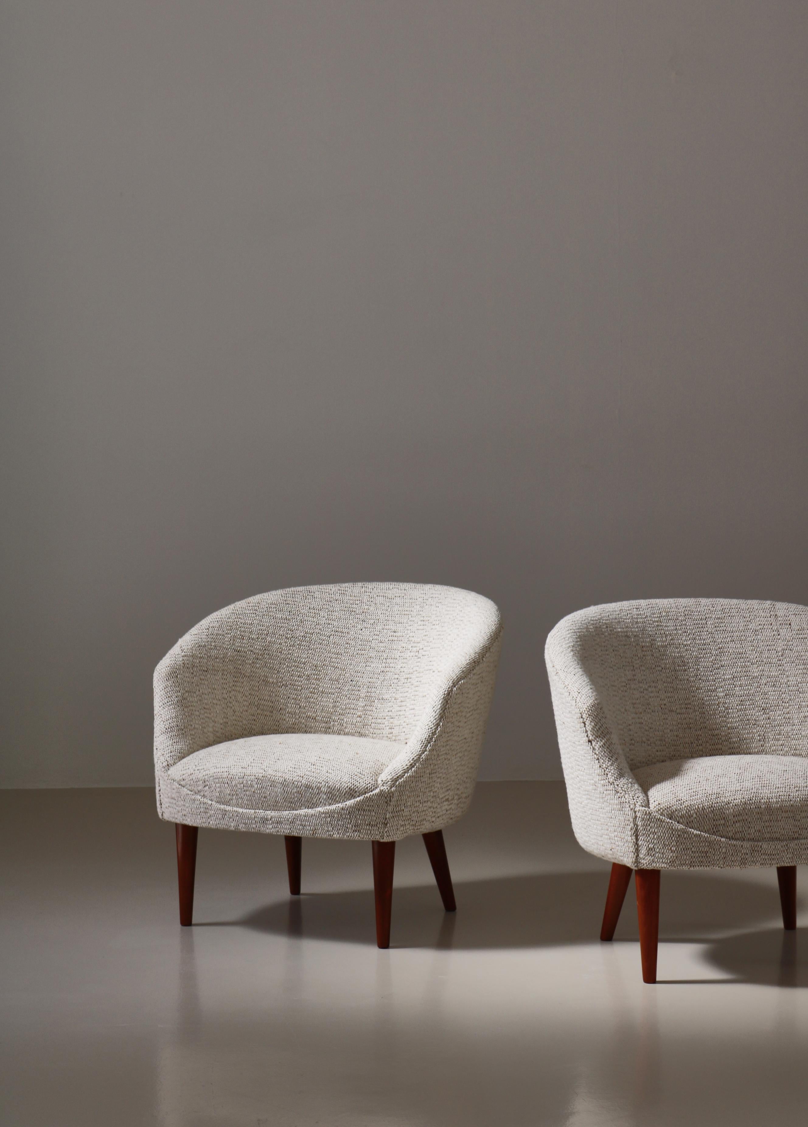 Lounge Chairs by Illums Bolighus Danish Art Weaving, Copenhagen, Denmark, 1950s For Sale 9