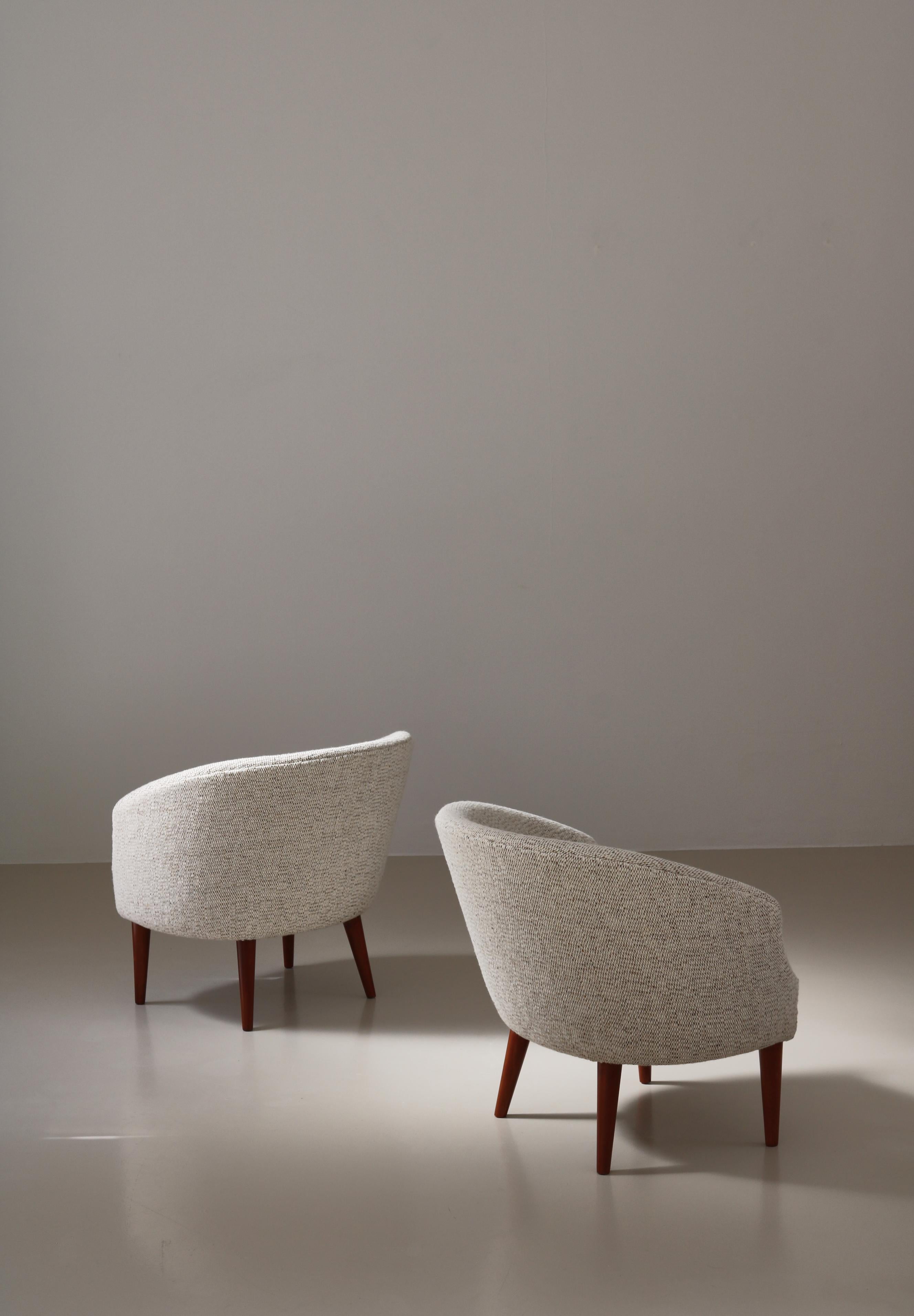 Lounge Chairs by Illums Bolighus Danish Art Weaving, Copenhagen, Denmark, 1950s For Sale 1
