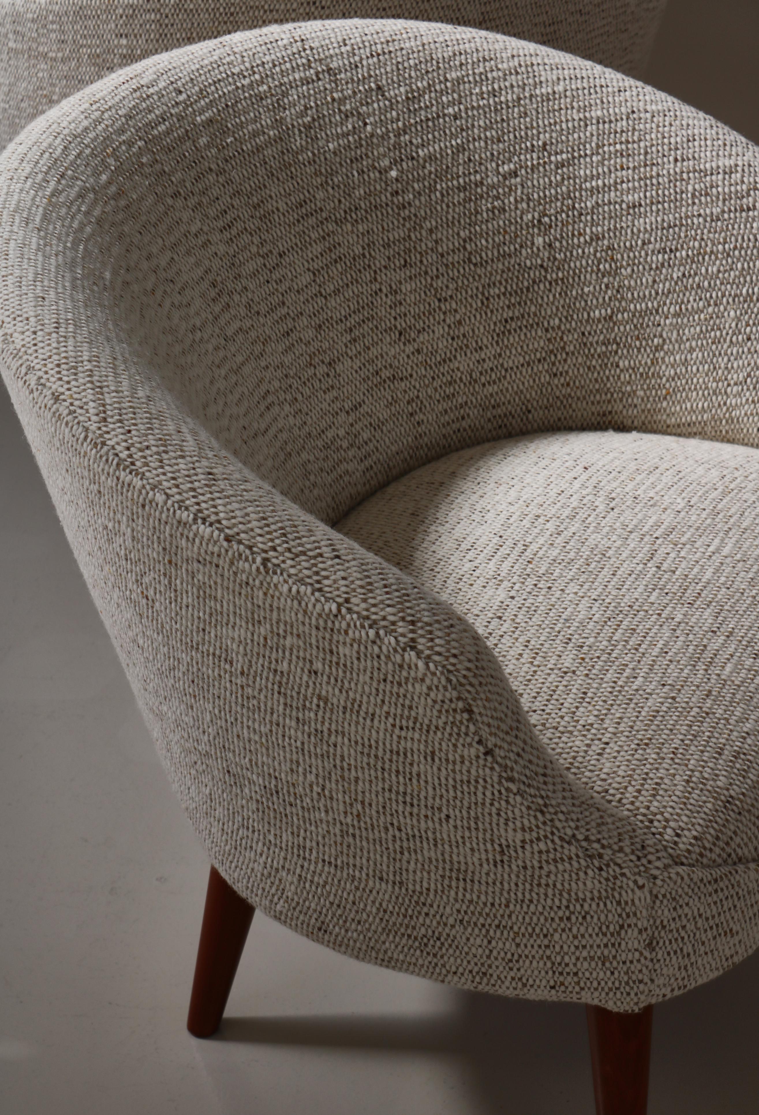 Lounge Chairs by Illums Bolighus Danish Art Weaving, Copenhagen, Denmark, 1950s For Sale 2
