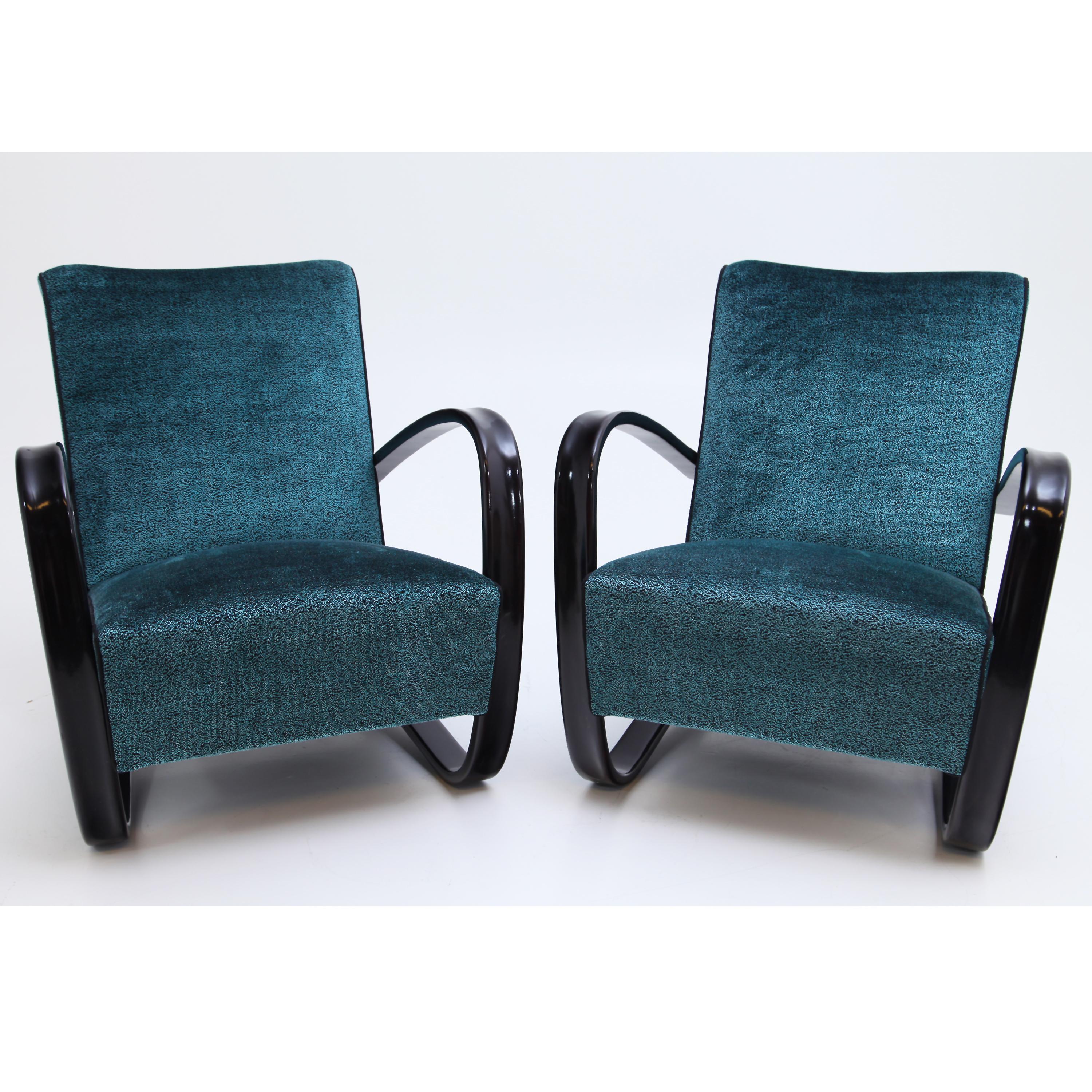 Mid-Century Modern Lounge Chairs by J. Halabala, Czech Republic, 1930s