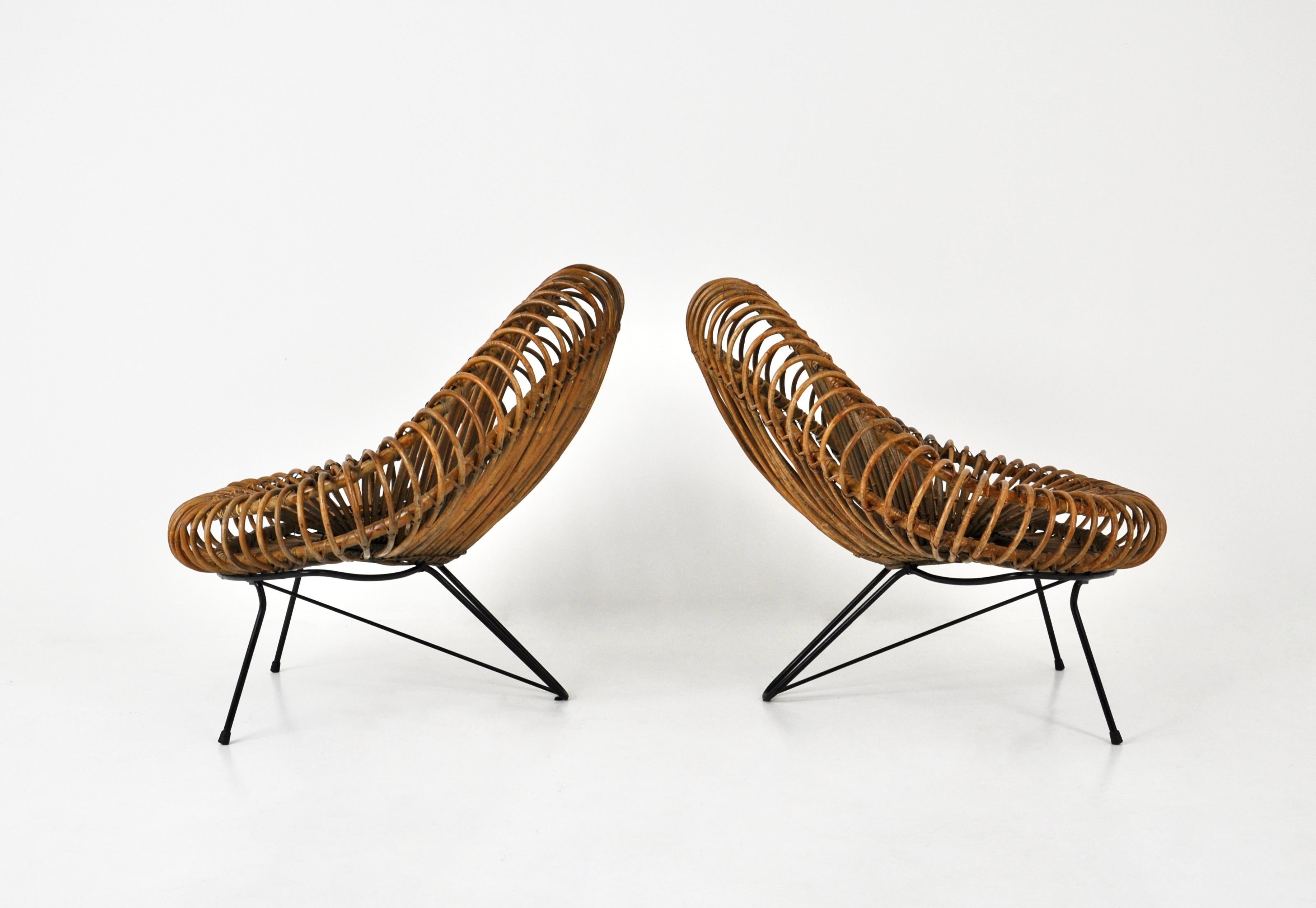 Sillas de salón de Janine Abraham y Dirk Jan Rol para Rougier, años 50 Metal en venta