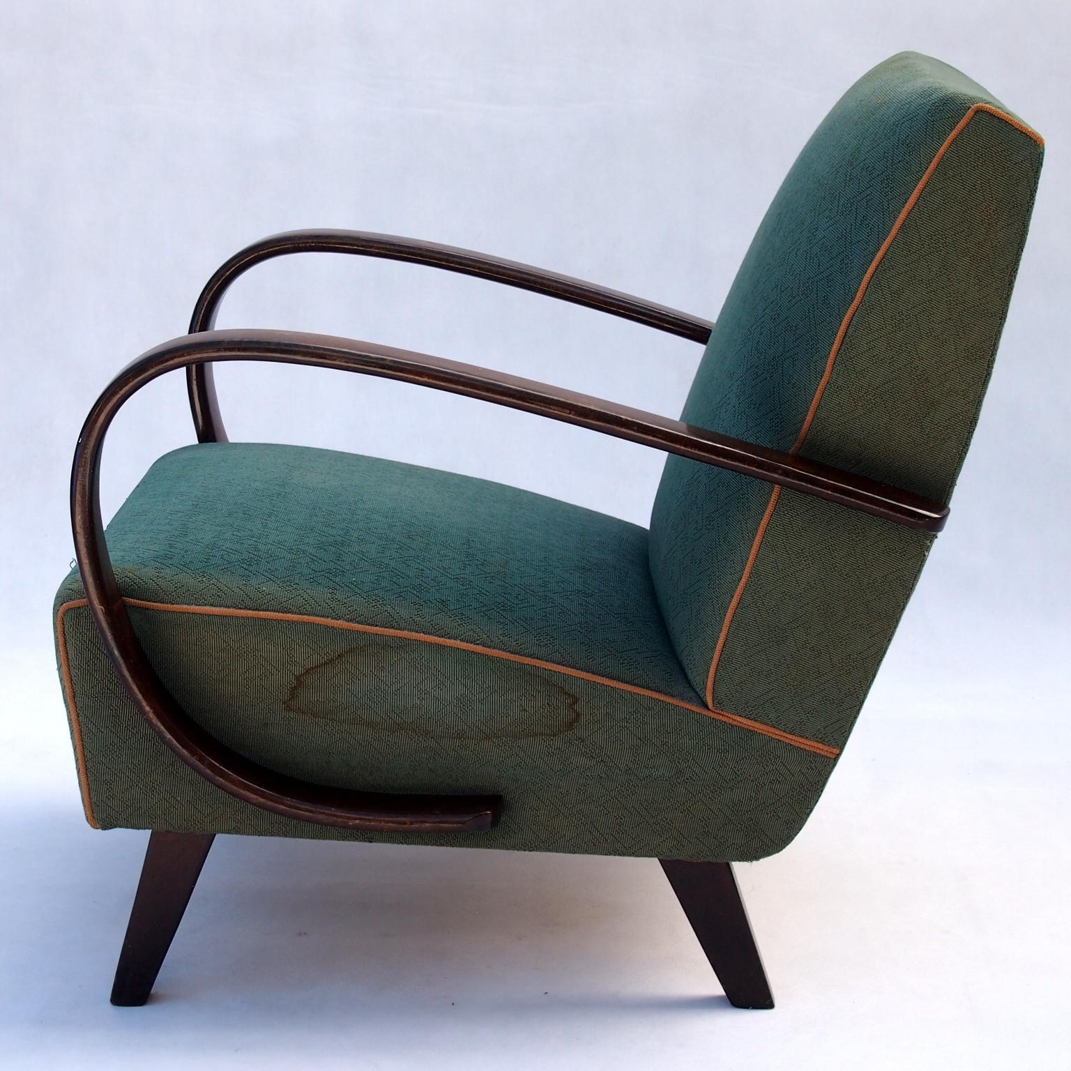 Czech Lounge Chairs by Jindrich Halabala for UP Zavody Brno, 1930s